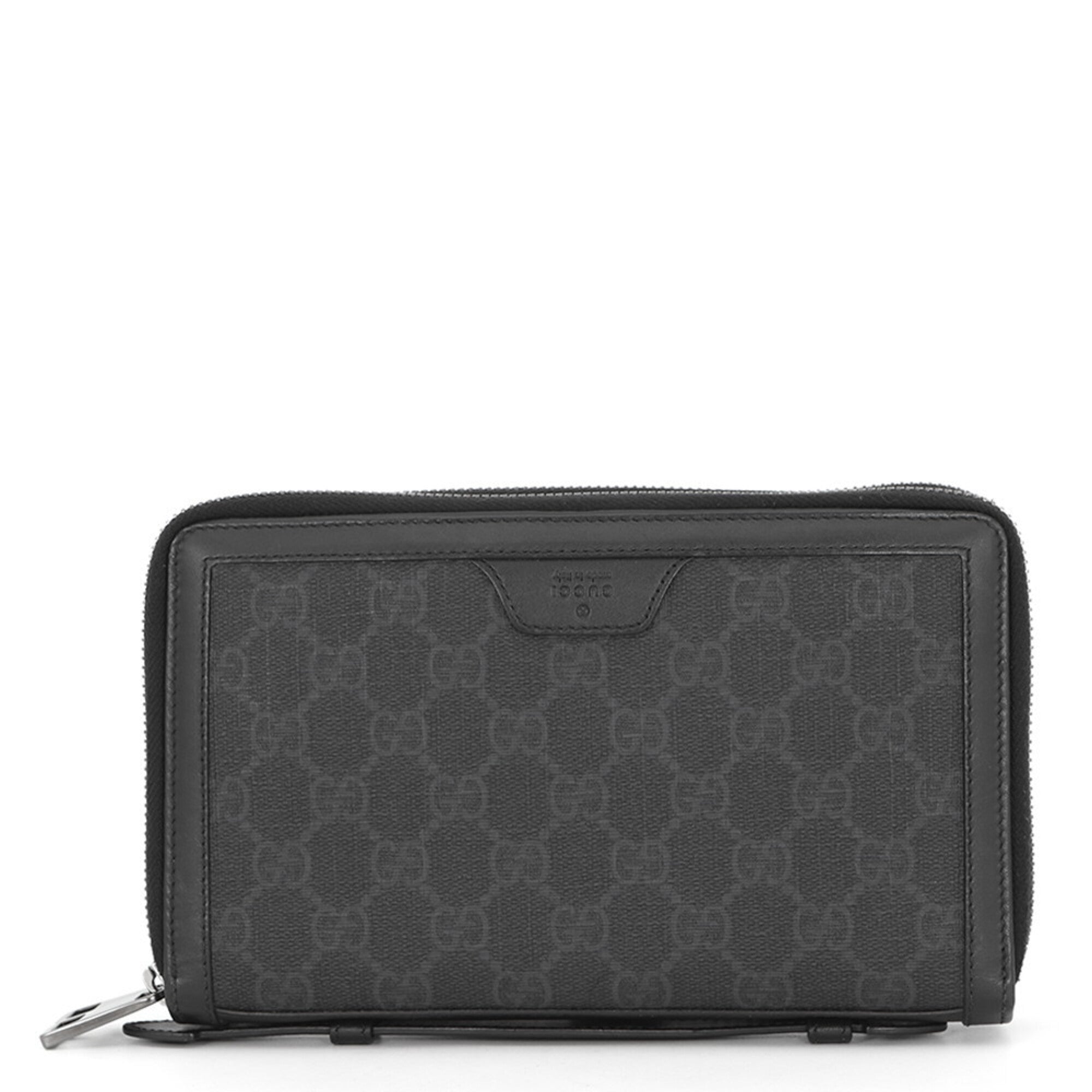 Gucci Black Gg Supreme Clutch Bag Handbag (Pre-Owned)