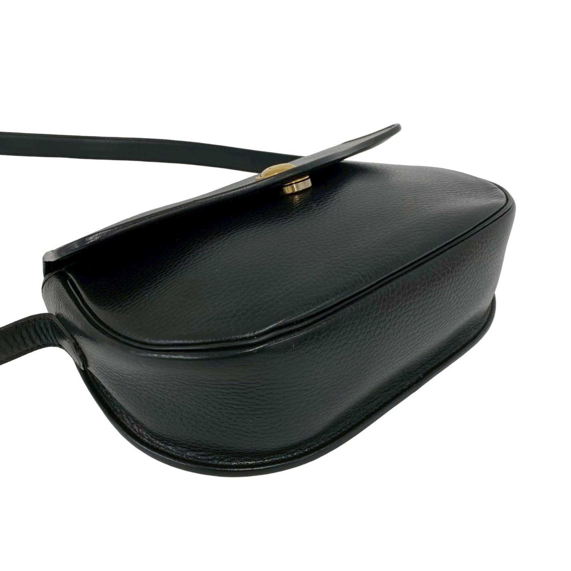 Christian Dior Black Leather Pochette Shoulder Bag (Pre-Owned)
