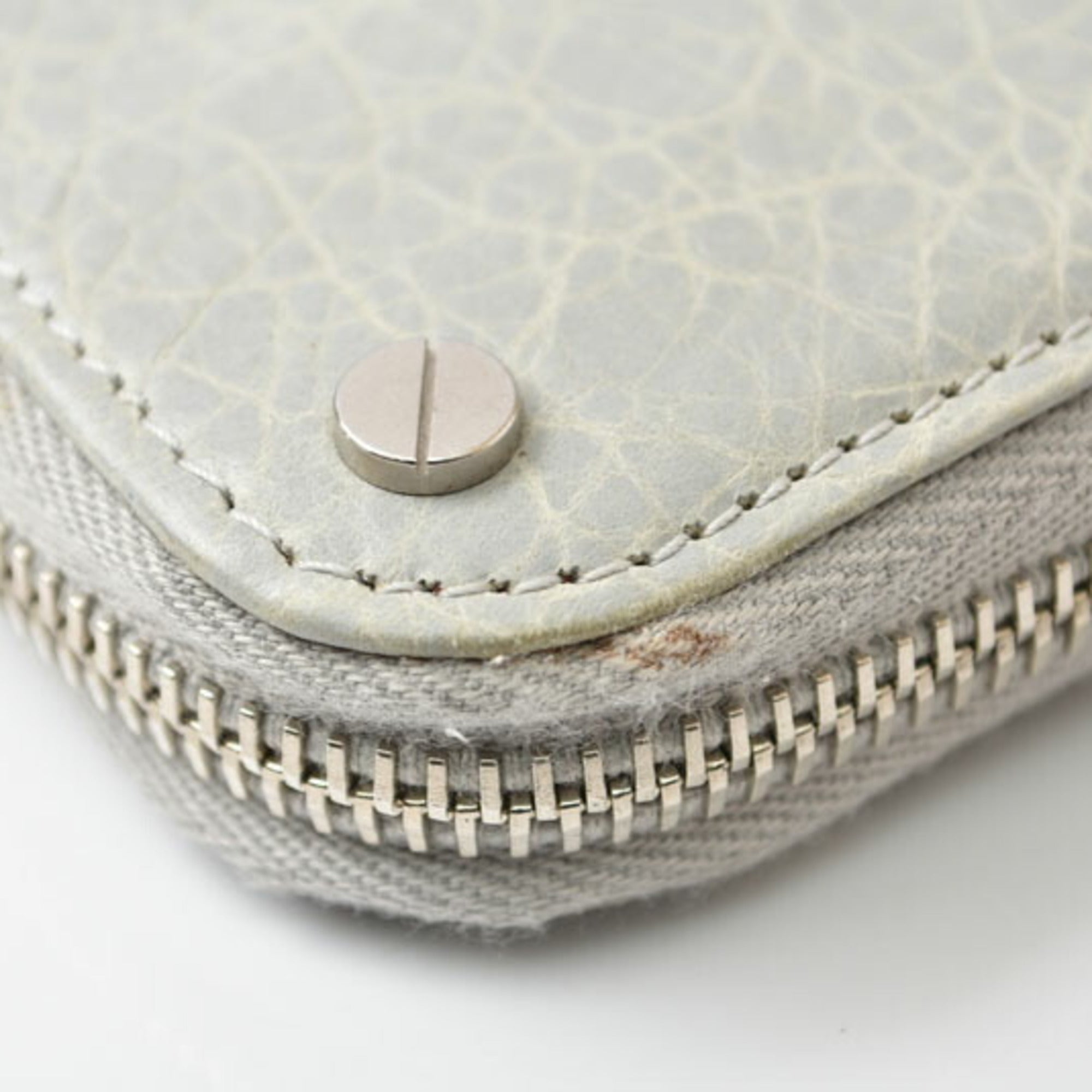 Balenciaga Light Gray Leather Long Wallet (Bi-Fold) (Pre-Owned)