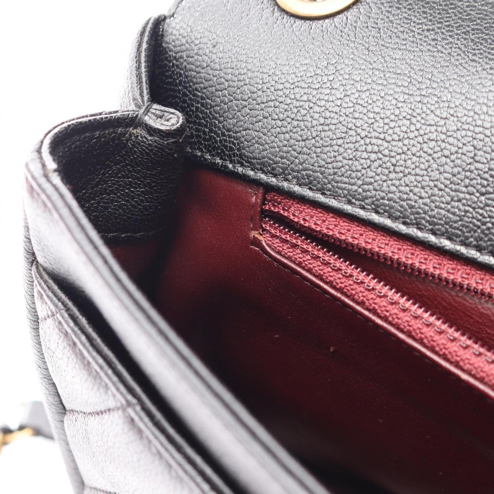 Chanel Black Leather Handbag Shoulder Bag (Pre-Owned)
