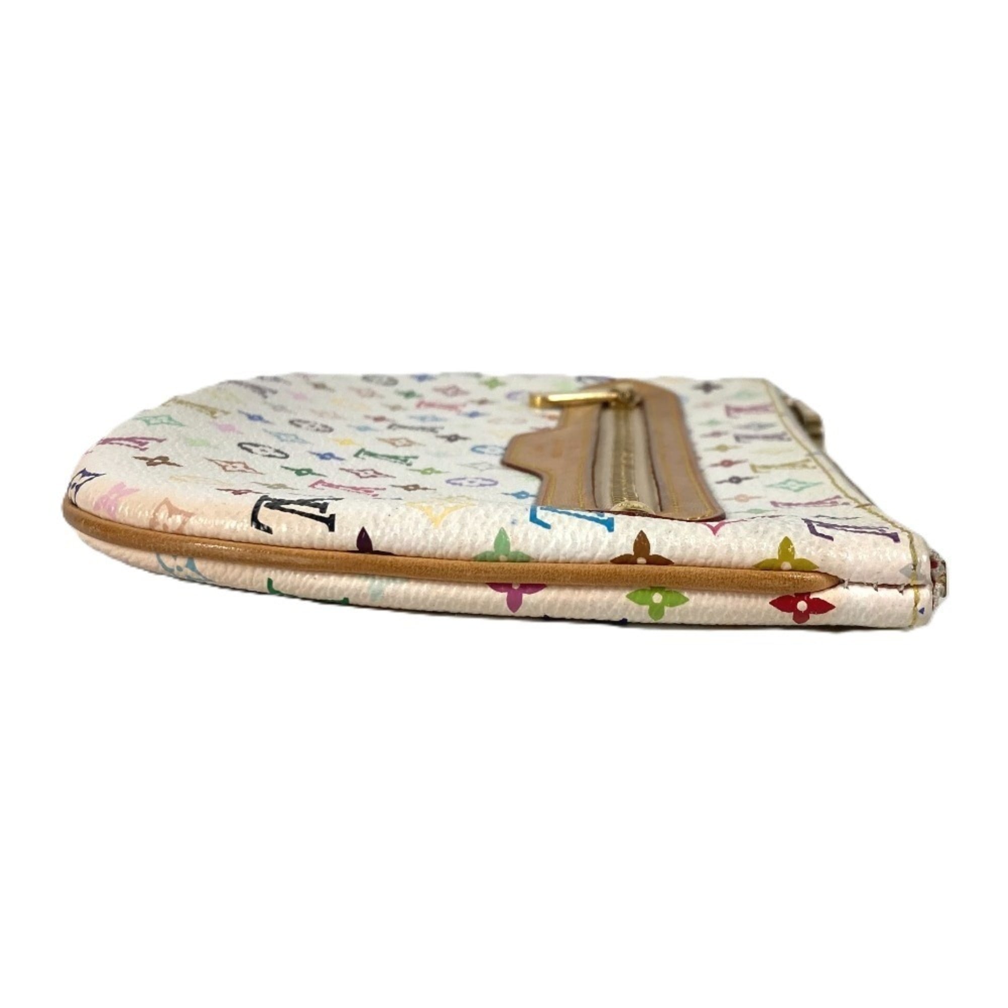 Louis Vuitton Blanc Multi-Color White Monogram Multicolore Clutch Bag Pochette Pouch (Pre-Owned)