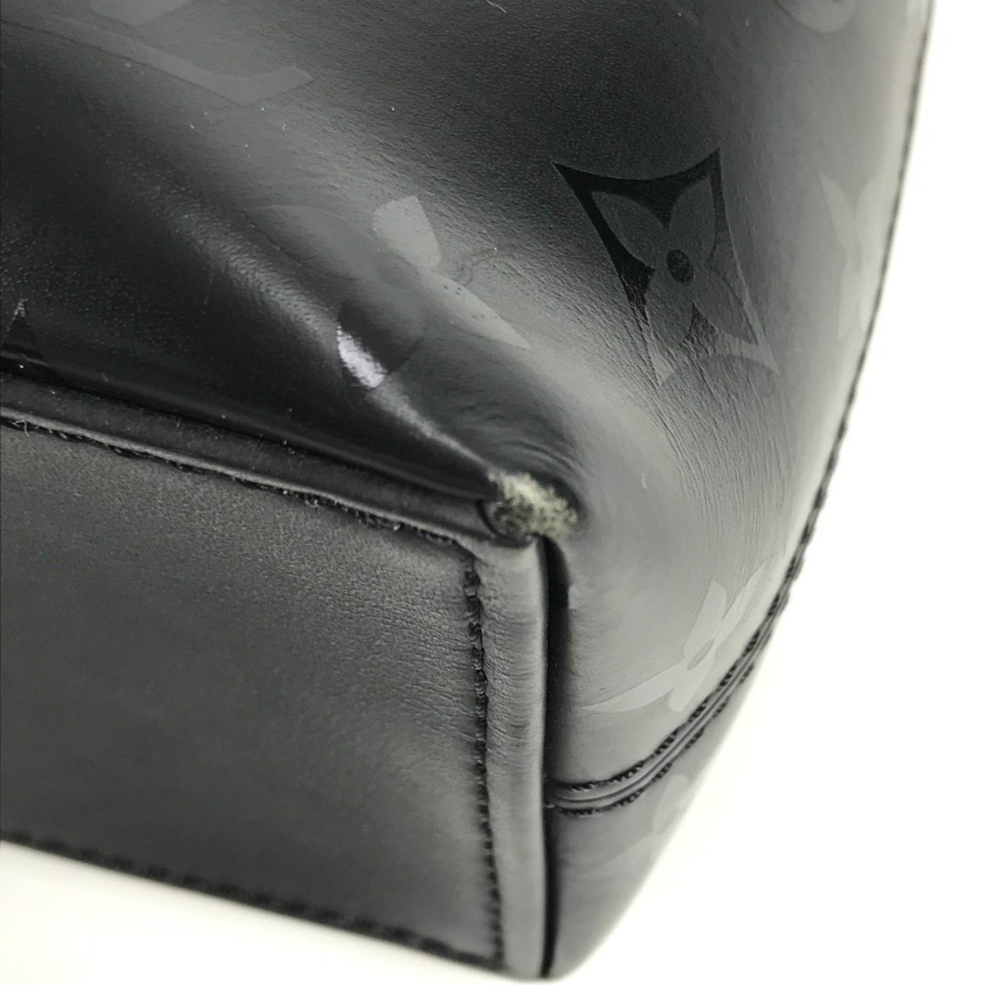 Louis Vuitton Black Noir Leather Briefcase Handbag Tote Bag (Pre-Owned)