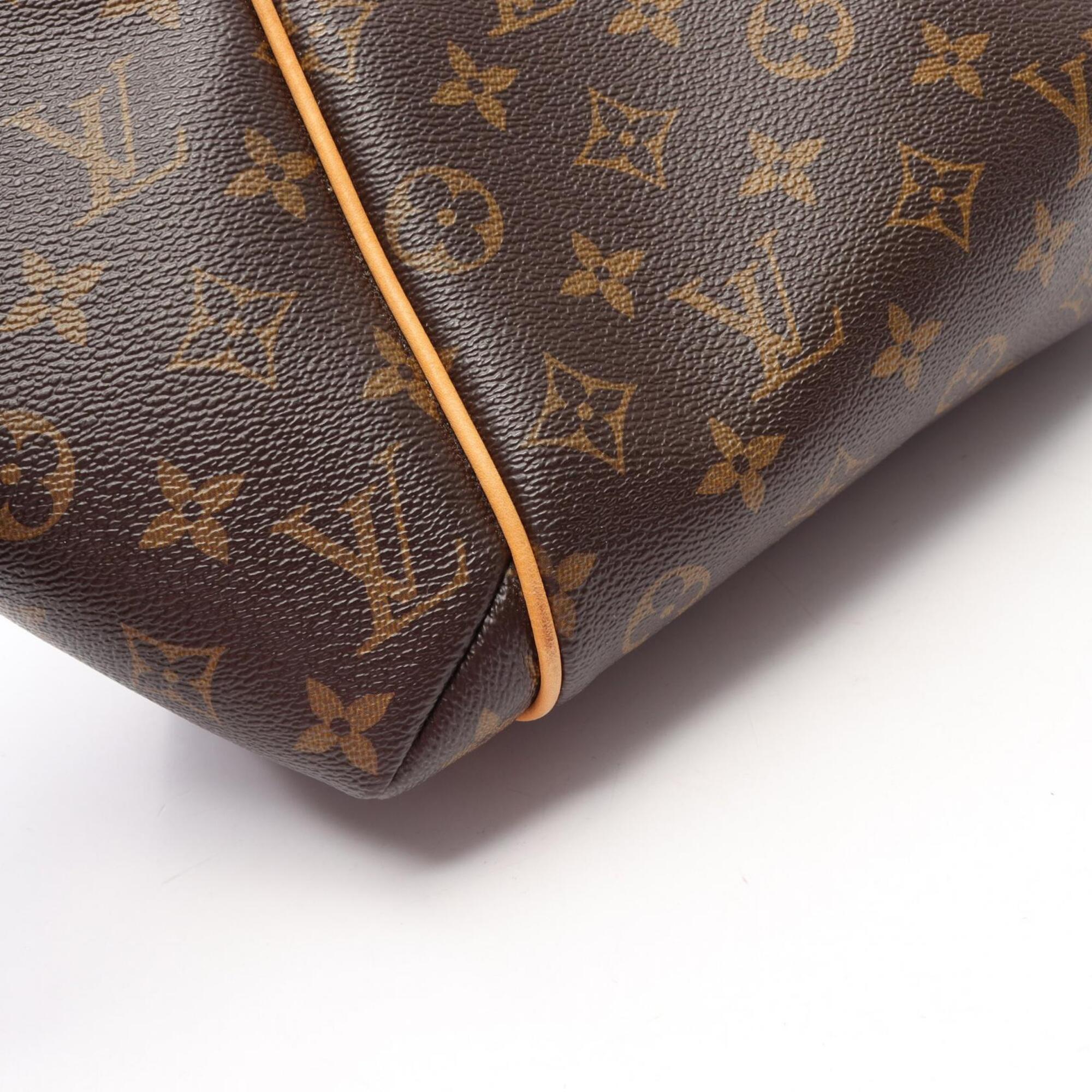 Louis Vuitton Brown Coated Canvas Leather Monogram Handbag Tote Bag (Pre-Owned)