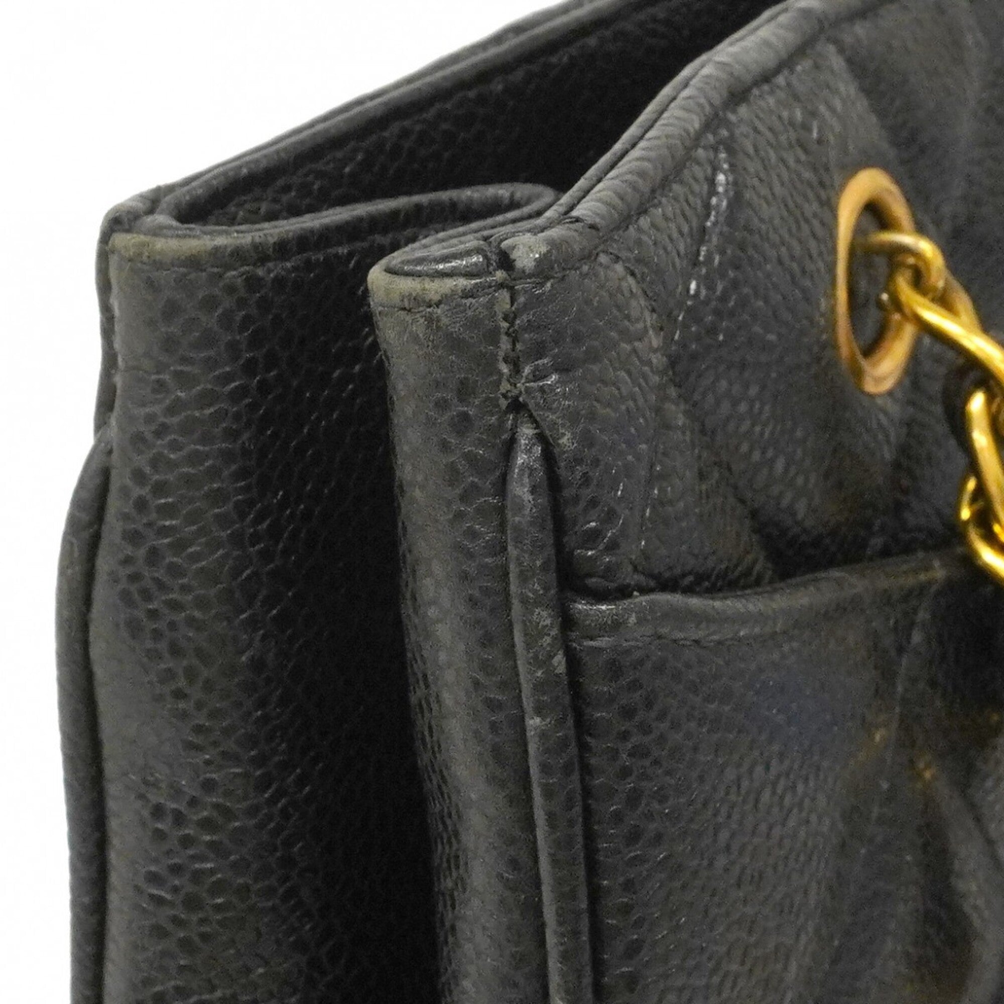 Chanel Black Grained Calfskin Tote Bag (Pre-Owned)