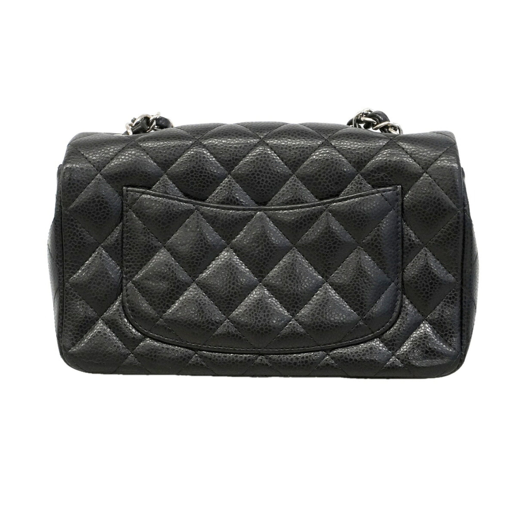Chanel Black Grained Calfskin Shoulder Bag (Pre-Owned)