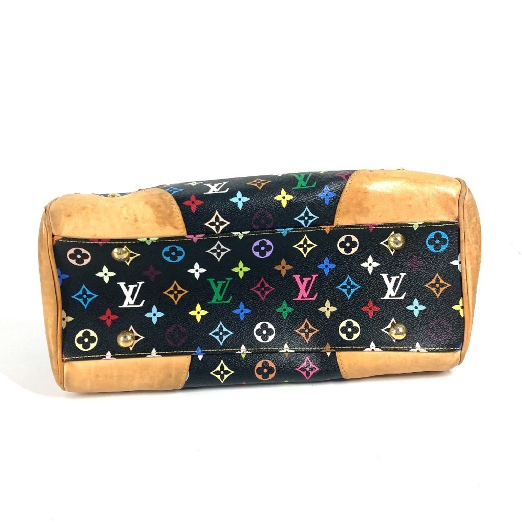 Louis Vuitton Black Multi-Color Noir Monogram Multicolore Canvas Handbag Shoulder Bag Tote Bag (Pre-Owned)