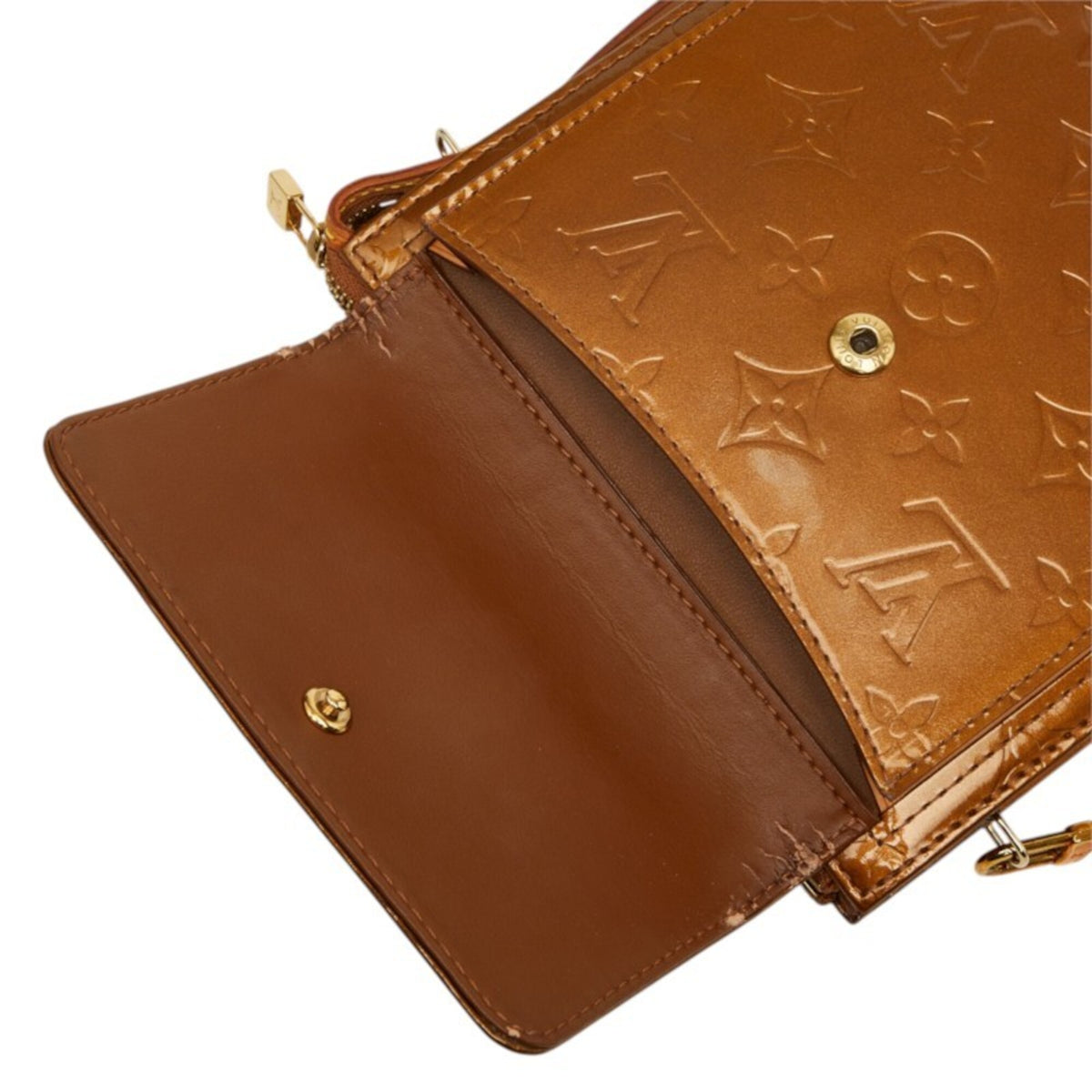 Louis Vuitton Bronze Brown Patent Leather Shoulder Bag (Pre-Owned)