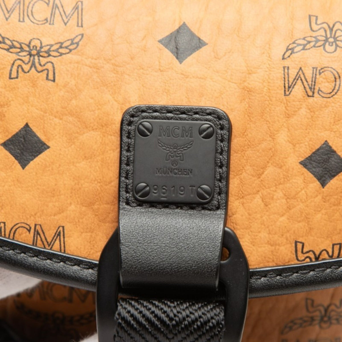 Mcm Visetos Black Brown Pvc Leather Shoulder Bag (Pre-Owned)