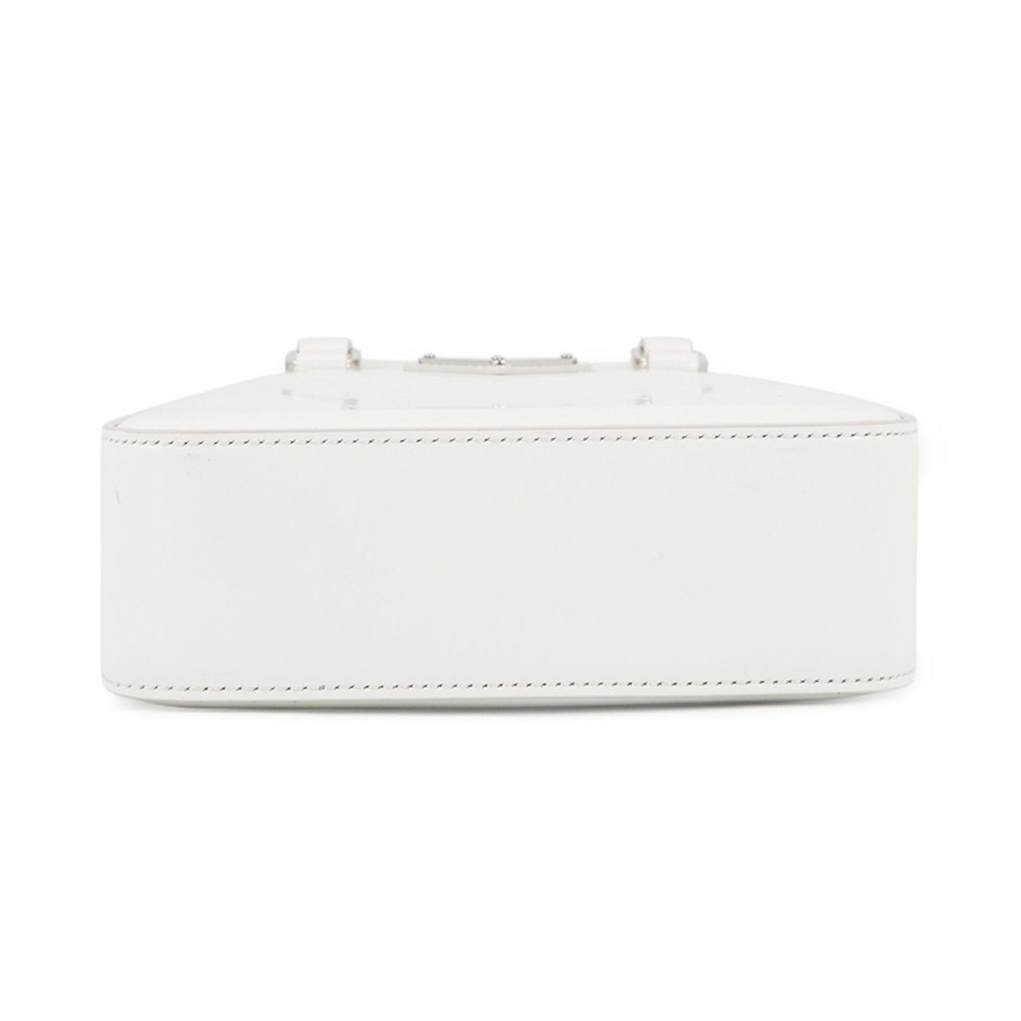 Prada White Leather Handbag Shoulder Bag (Pre-Owned)