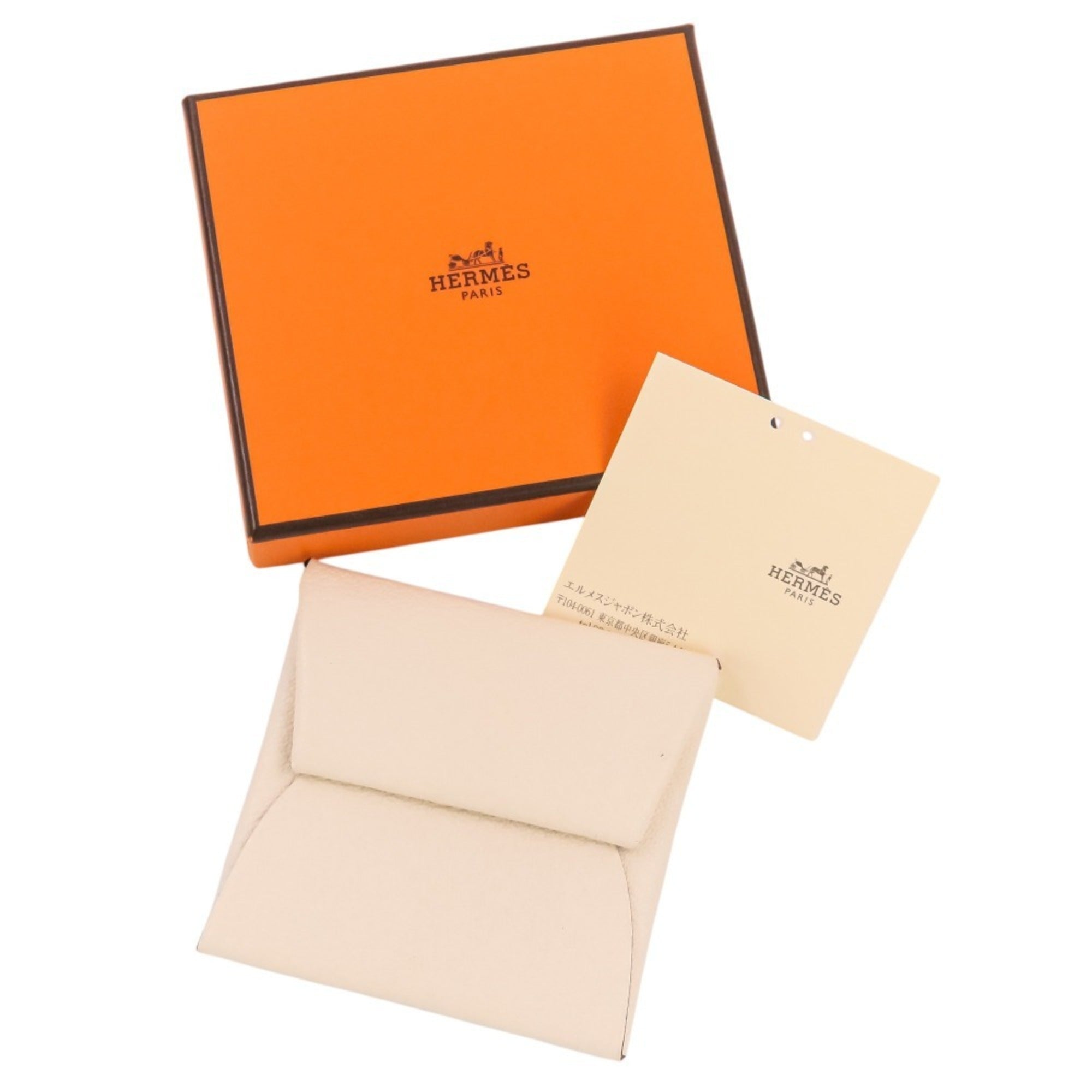 Hermes Beige Chevre Leather Coin Purse/Coin Case (Pre-Owned)