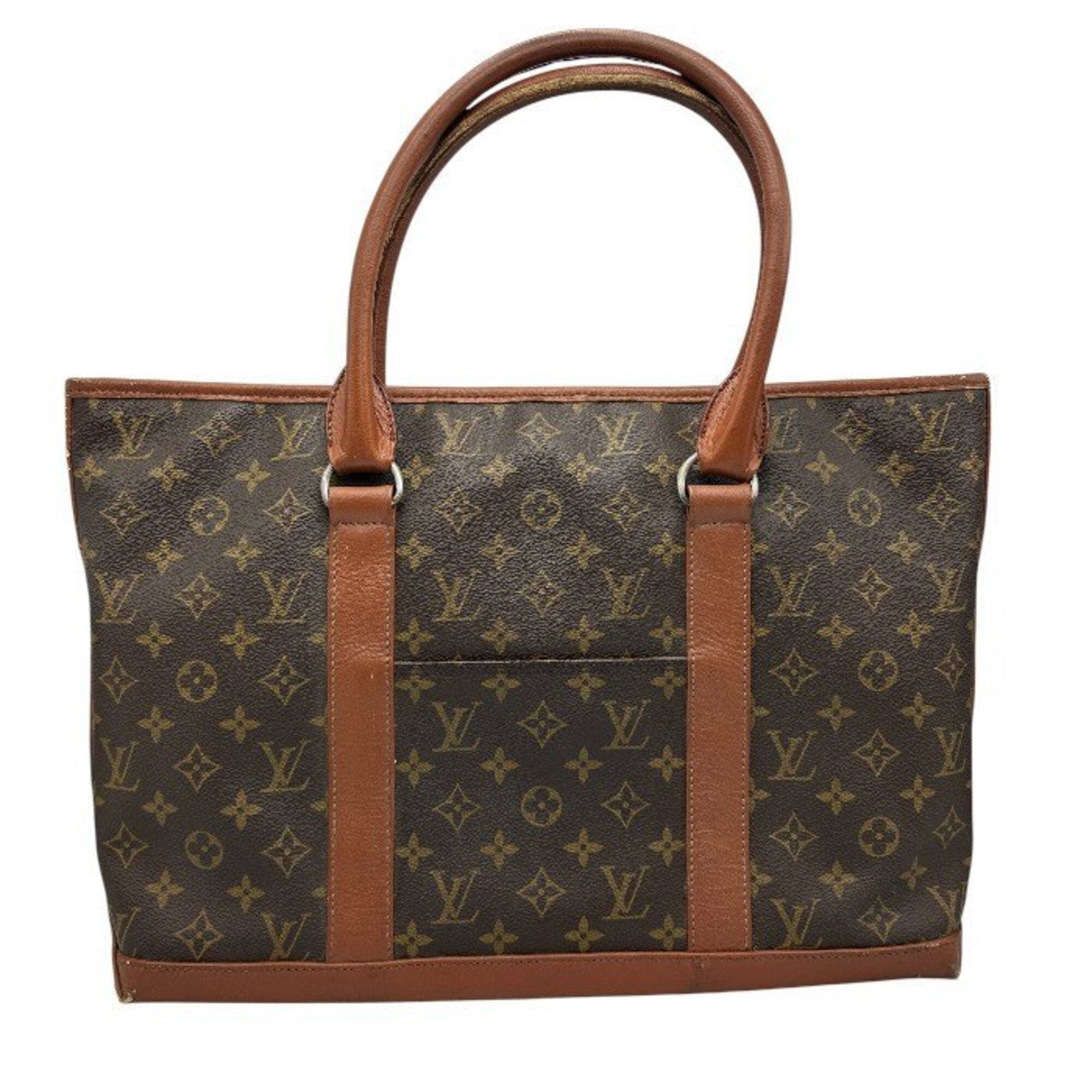 Louis Vuitton Monogram Brown Leather Tote Bag (Pre-Owned)