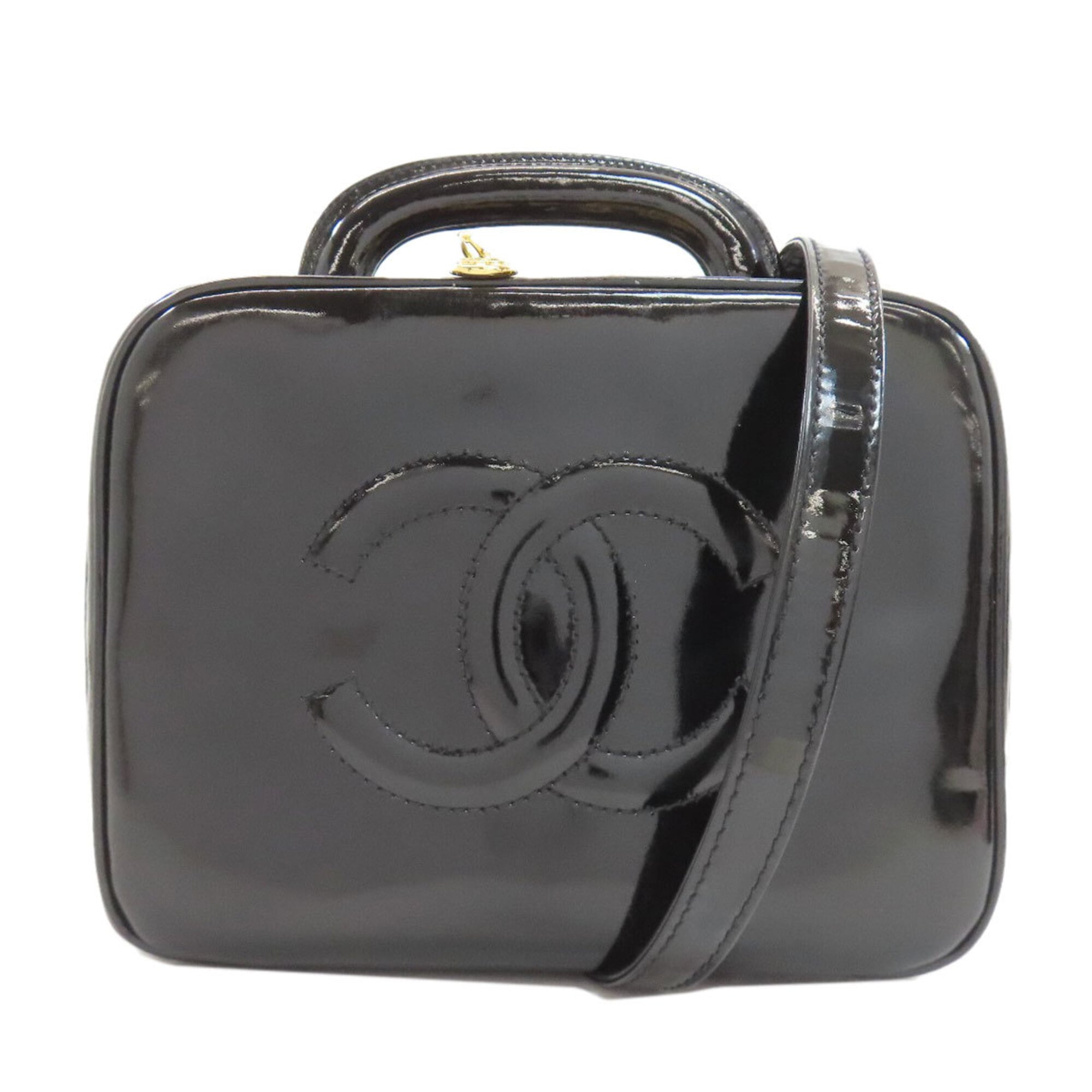 Chanel Black Patent Leather Handbag (Pre-Owned)