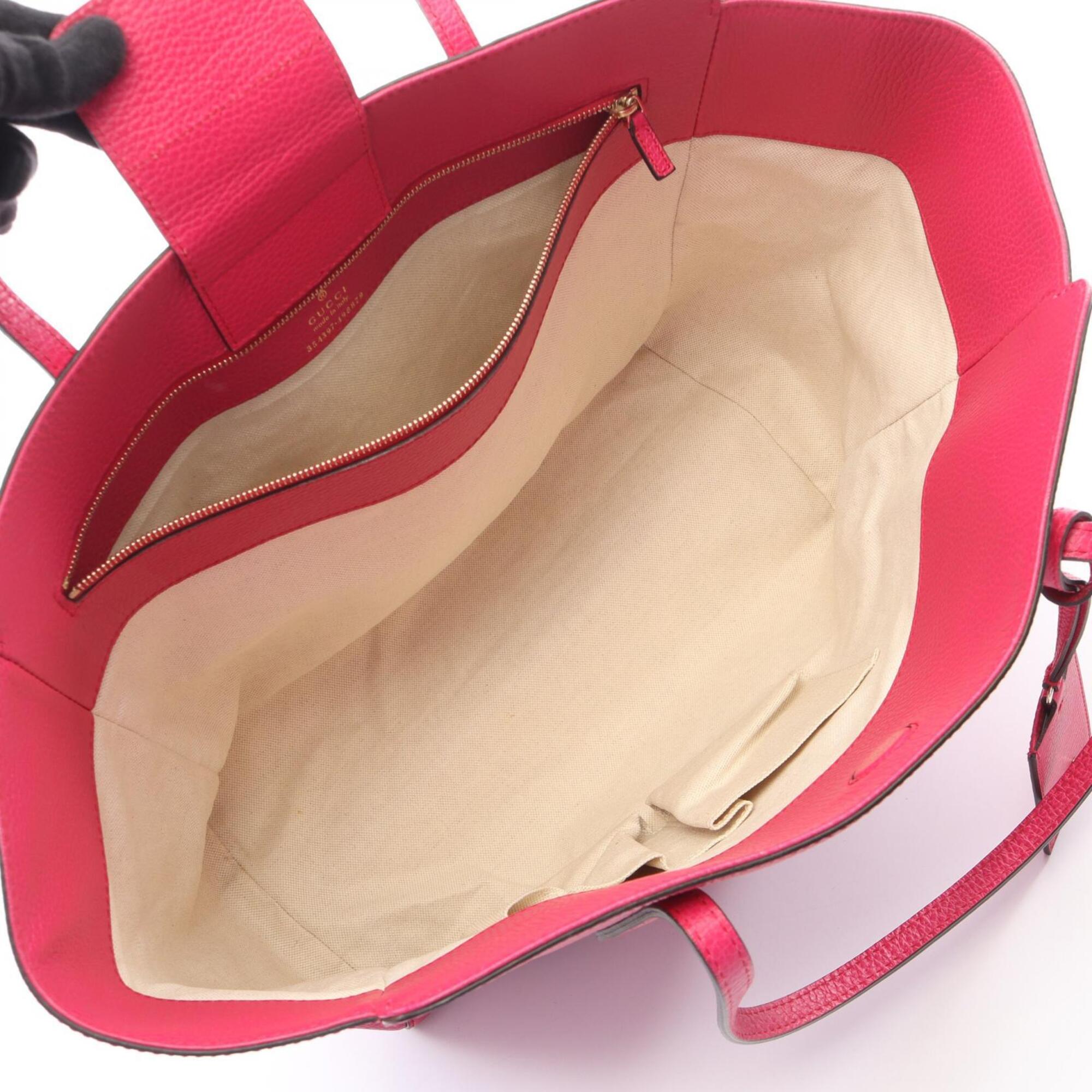 Gucci Pink Leather Handbag Tote Bag (Pre-Owned)