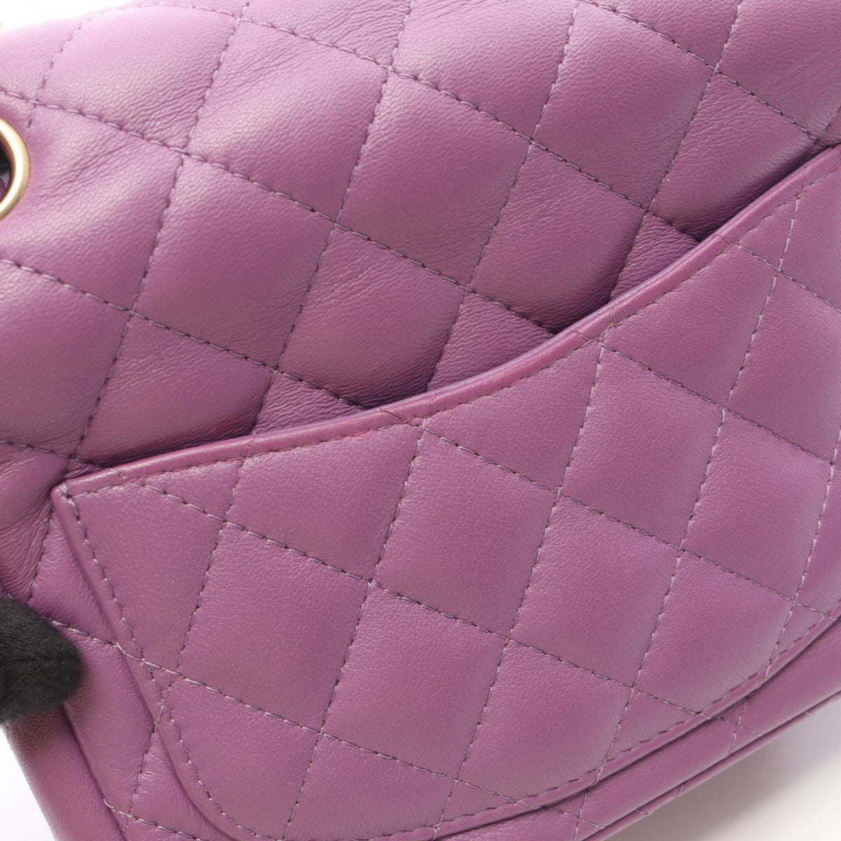 Chanel Purple Leather Handbag Shoulder Bag (Pre-Owned)