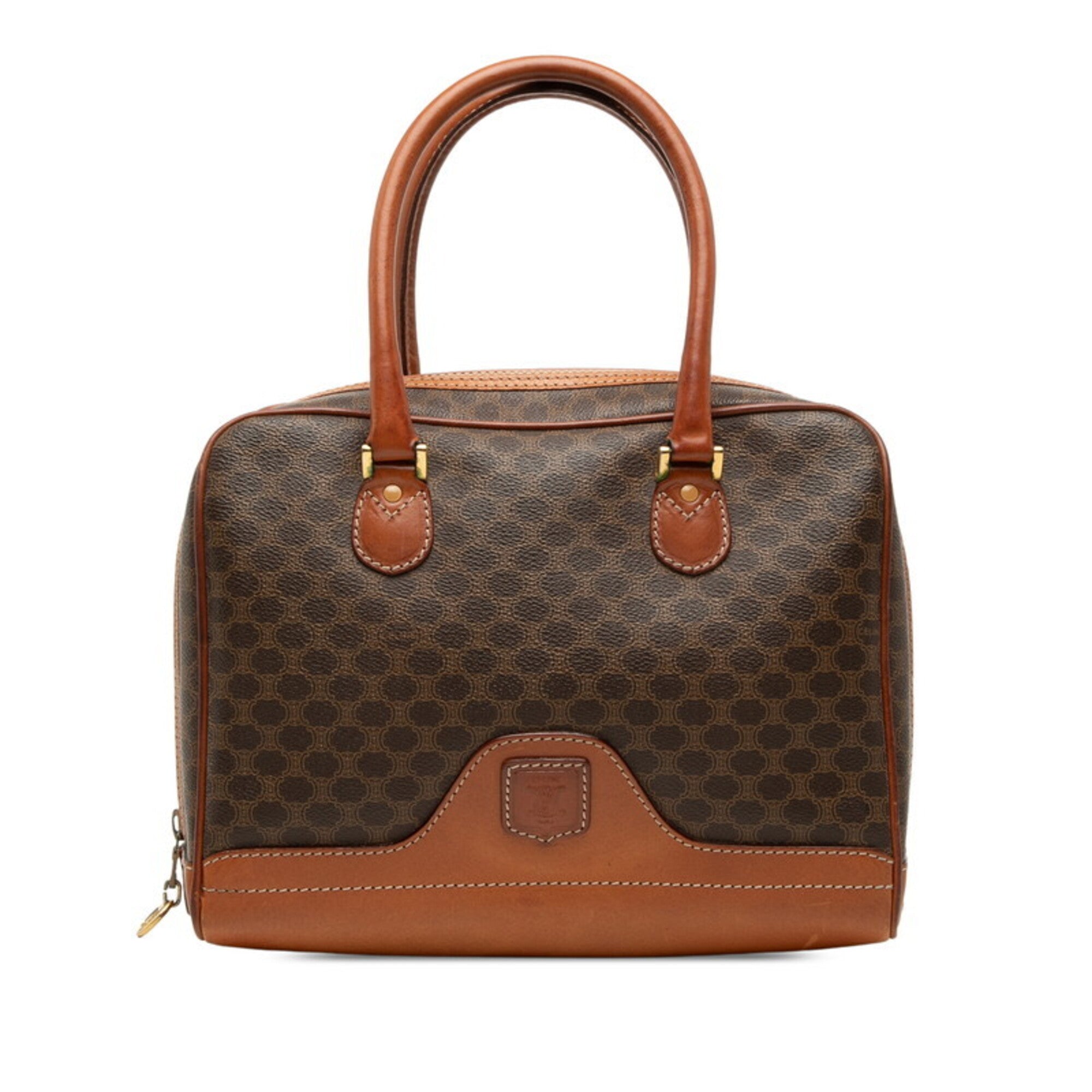 Celine Macadam Brown Pvc Leather Handbag (Pre-Owned)