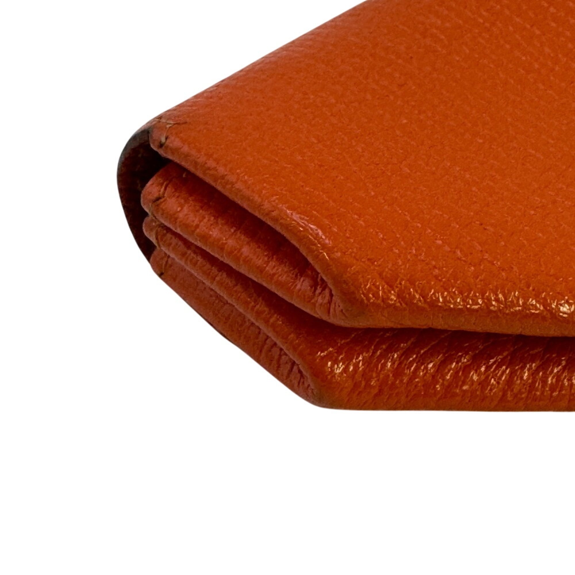 Hermes Orange Leather Coin Purse/Coin Case (Pre-Owned)