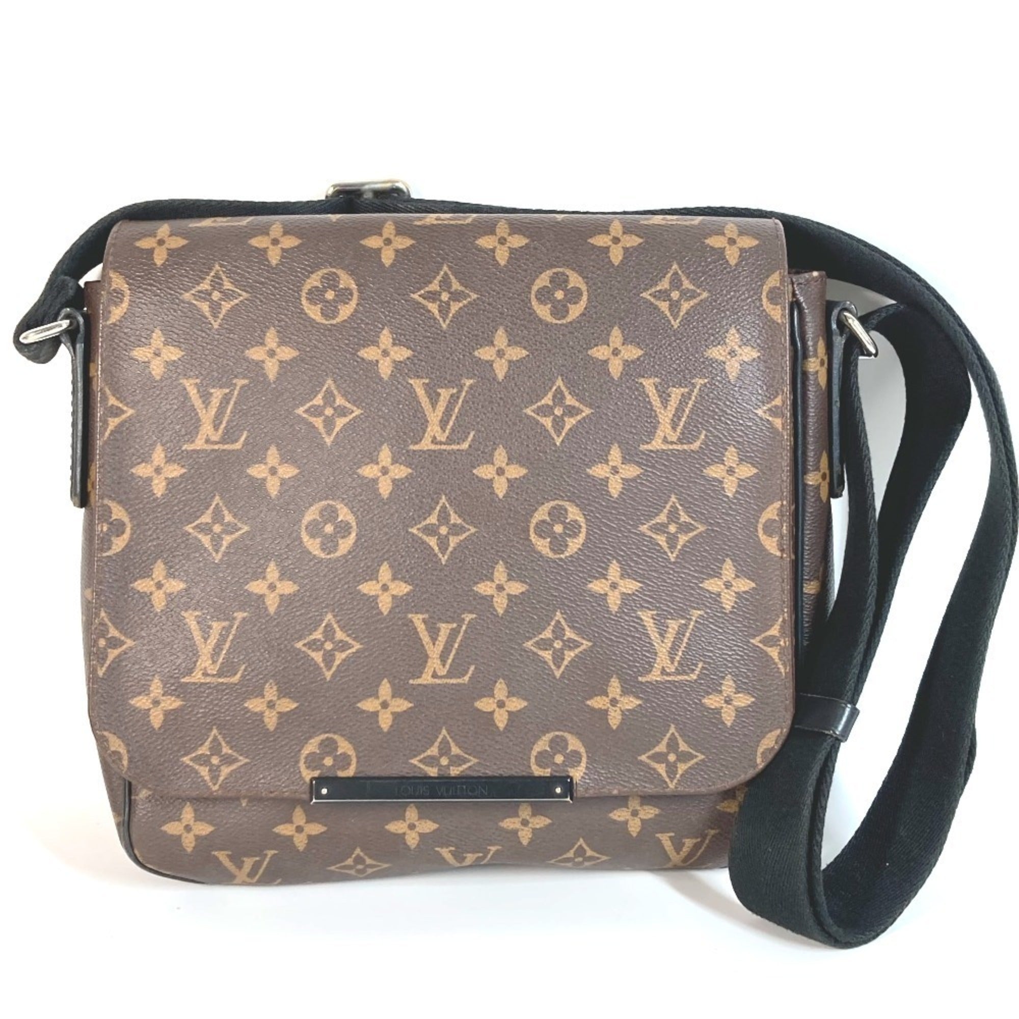 Louis Vuitton Black Brown Monogram Messenger Bag Shoulder Bag (Pre-Owned)