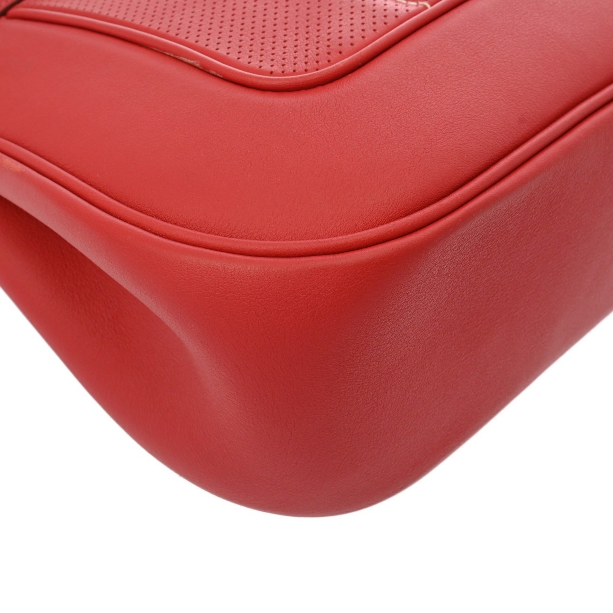 Hermes Rouge Casaque Swift Leather Shoulder Bag (Pre-Owned)