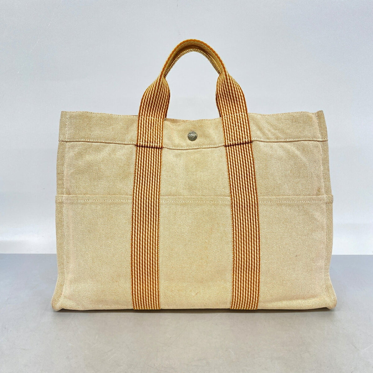 Hermes Orange Canvas Tote Bag (Pre-Owned)