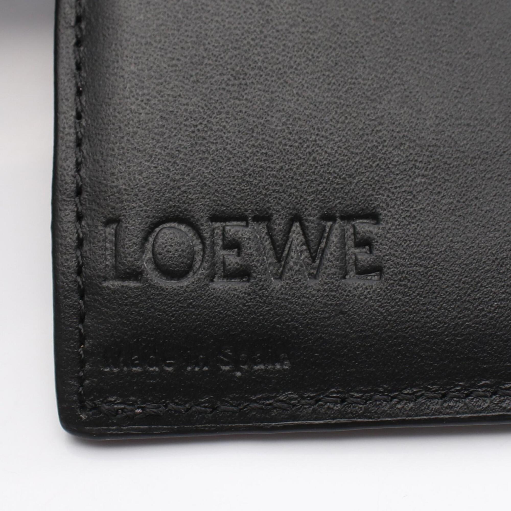 Loewe Gray Leather Long Wallet (Bi-Fold) (Pre-Owned)