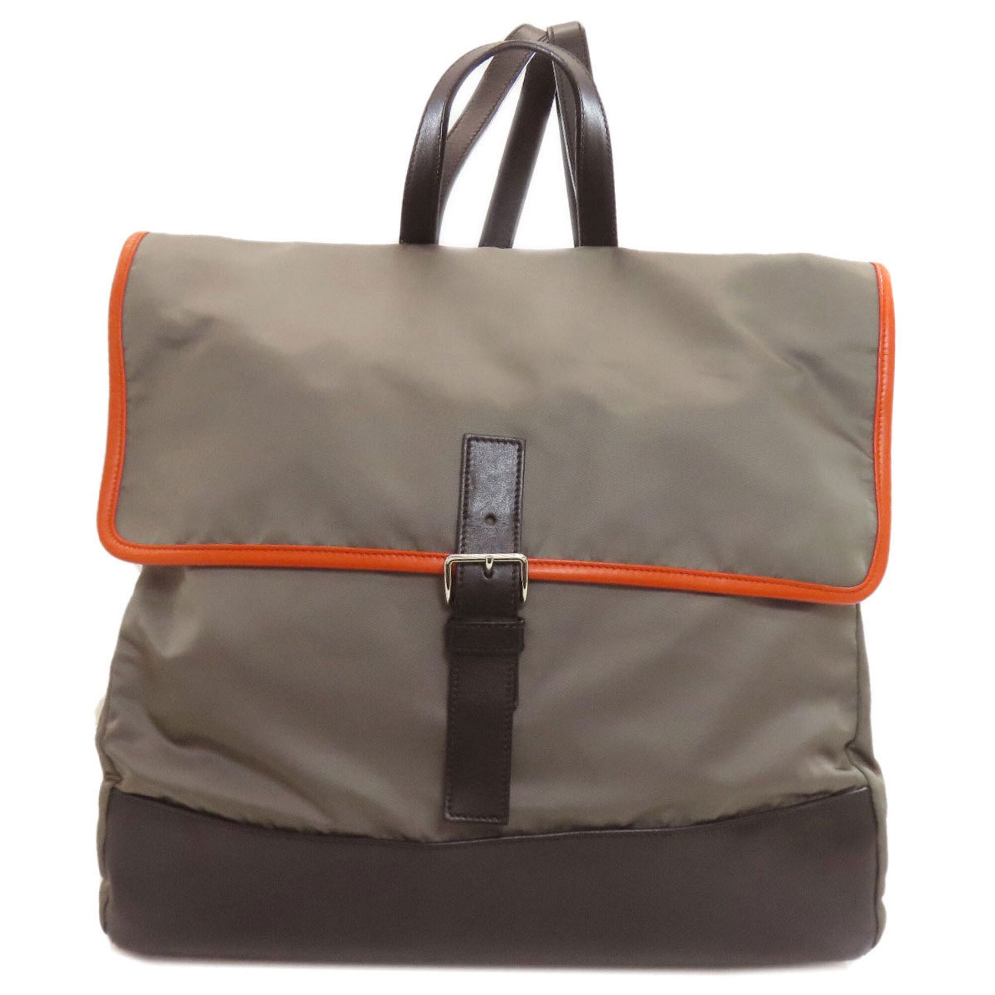 Prada Black Gray Orange Nylon Backpack (Pre-Owned)