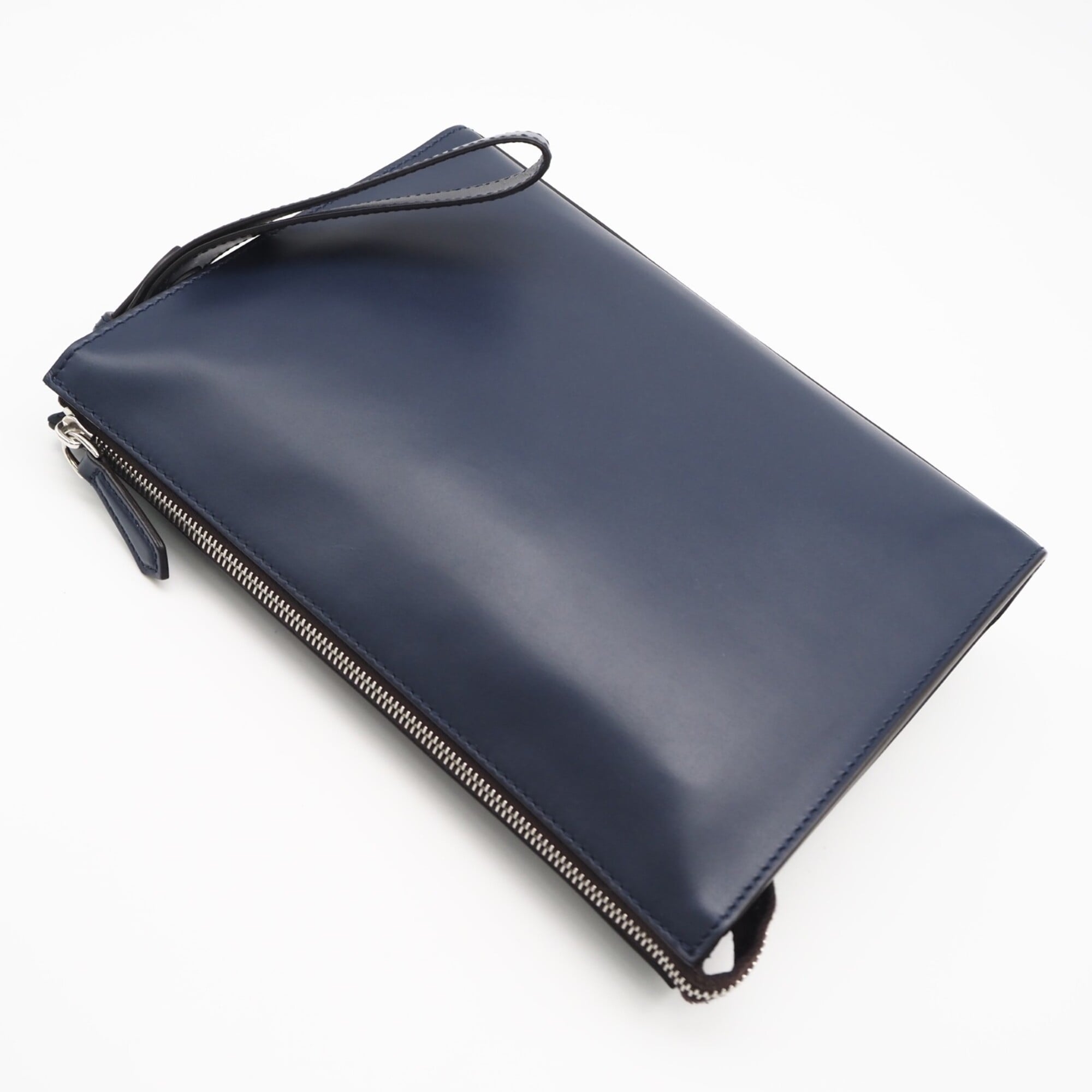 Fendi Navy Leather Clutch Bag (Pre-Owned)