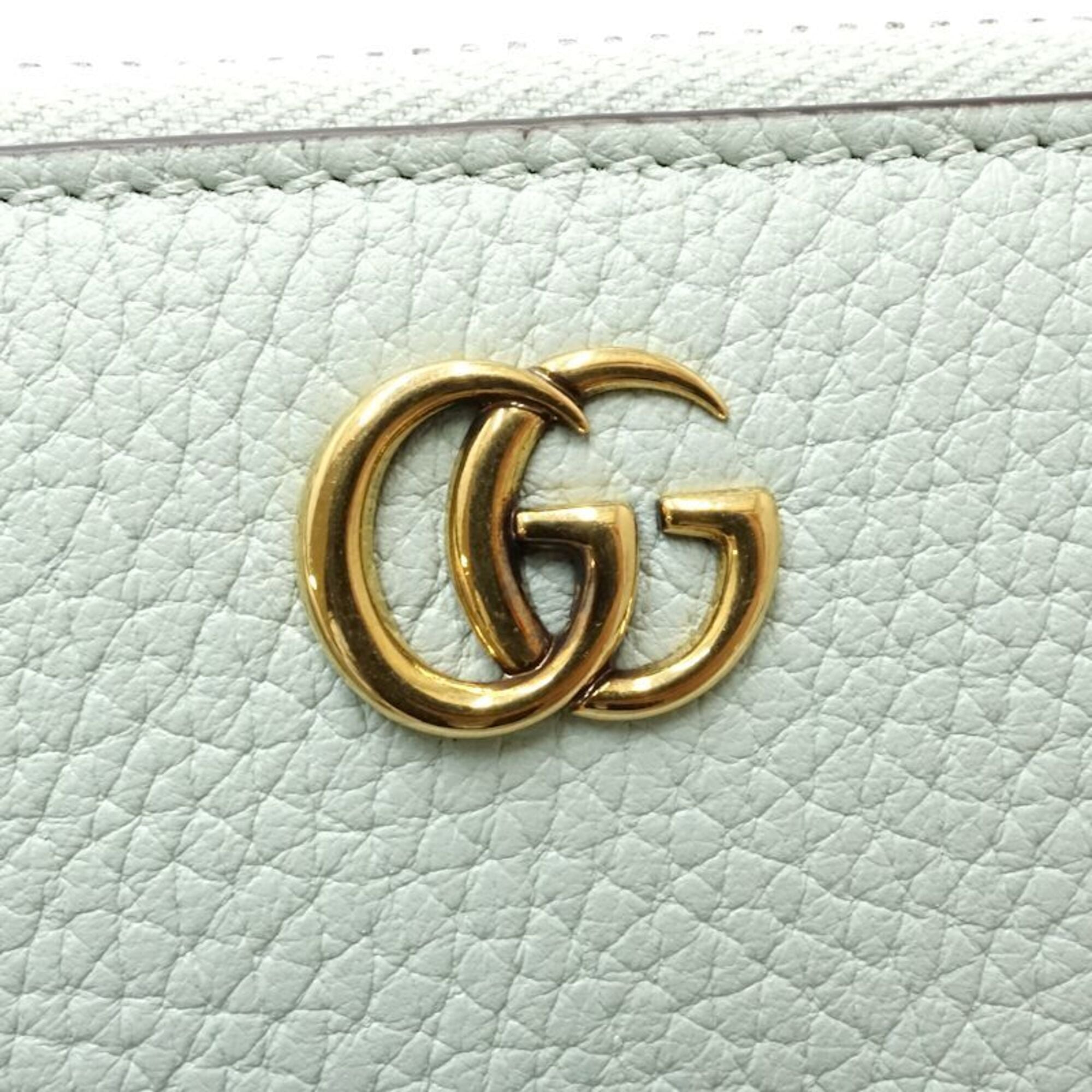 Gucci Pale Green Leather Long Wallet (Bi-Fold) (Pre-Owned)