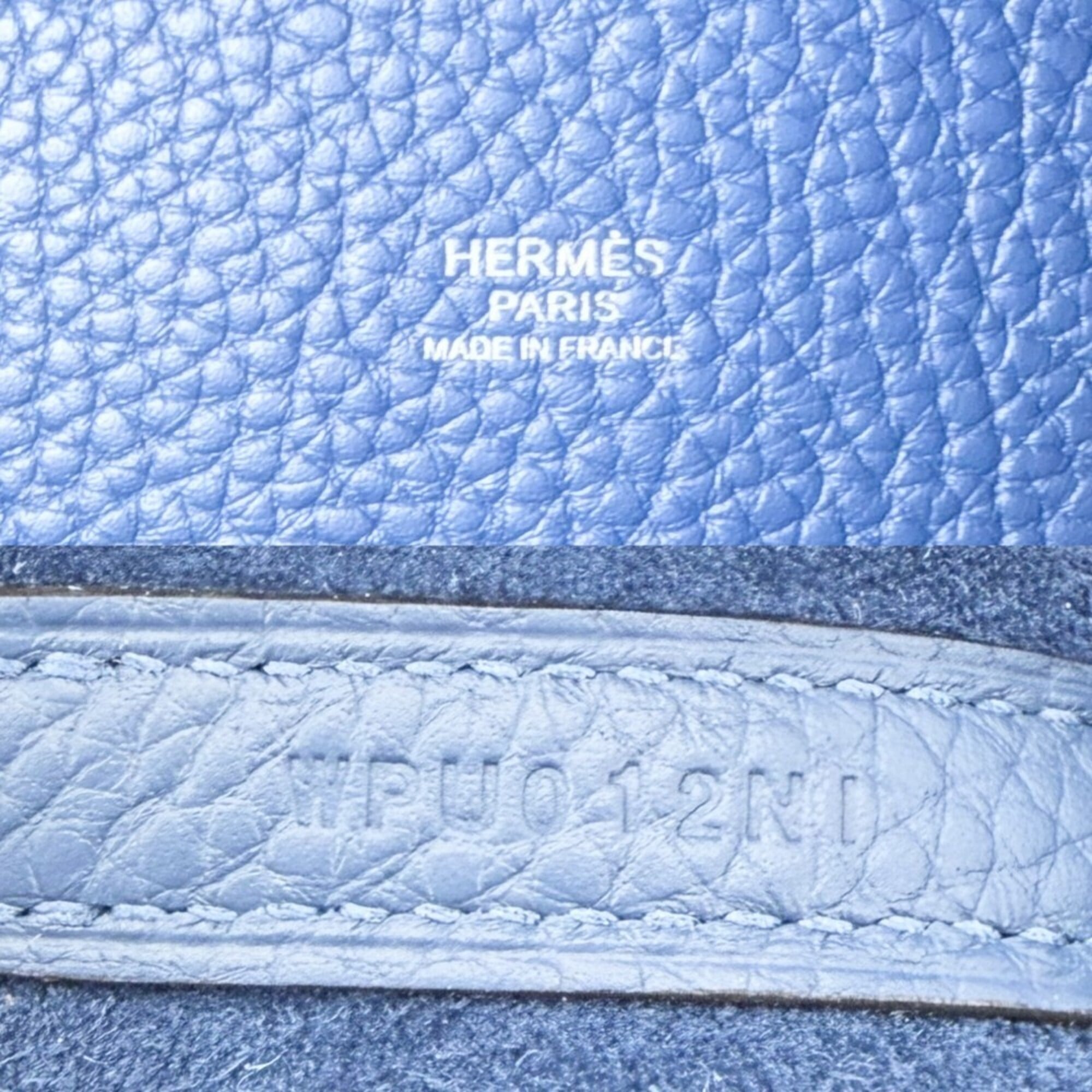 Hermes Blue Leather Handbag (Pre-Owned)