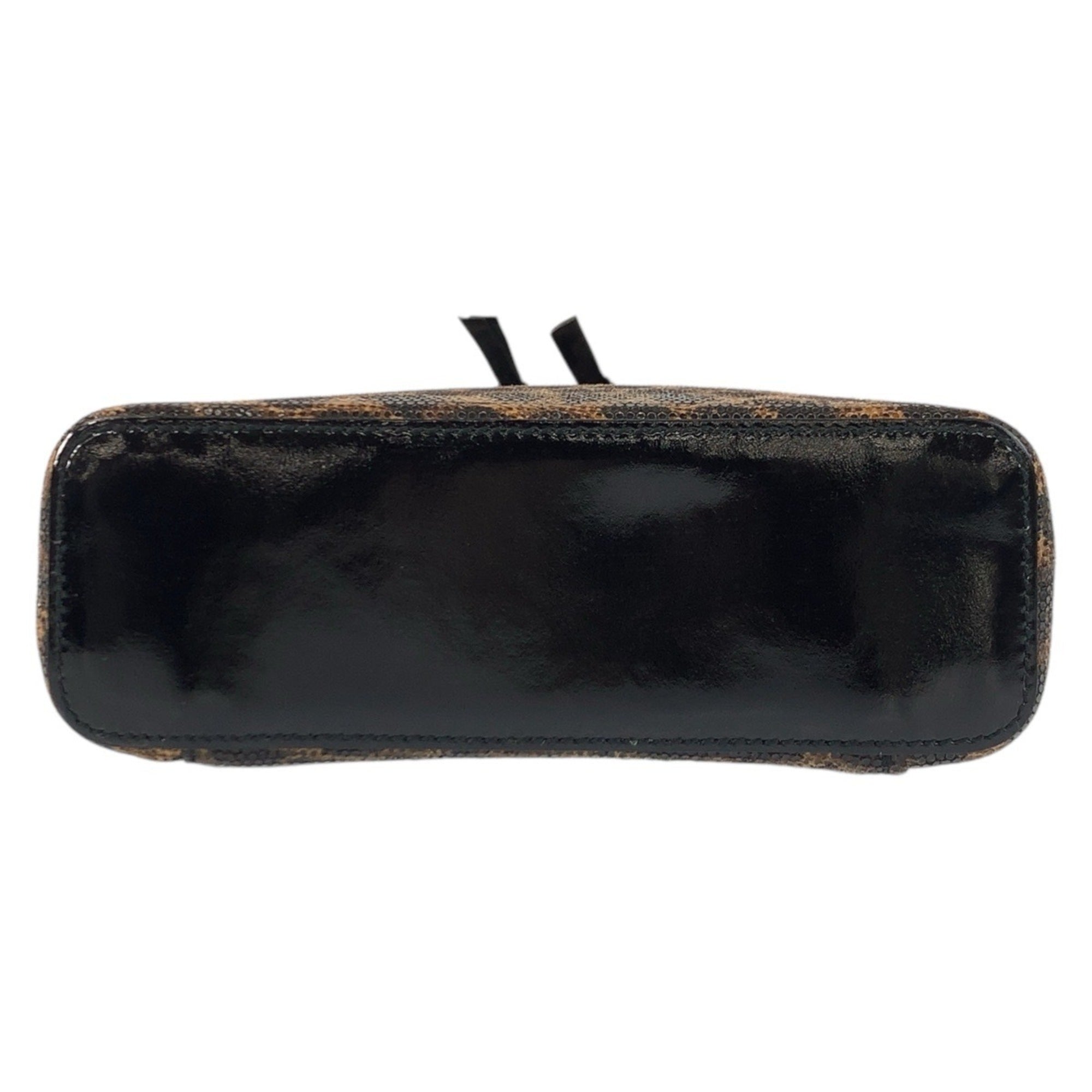 Loewe Black Brown Pvc Leather Handbag Vanity Bag (Pre-Owned)