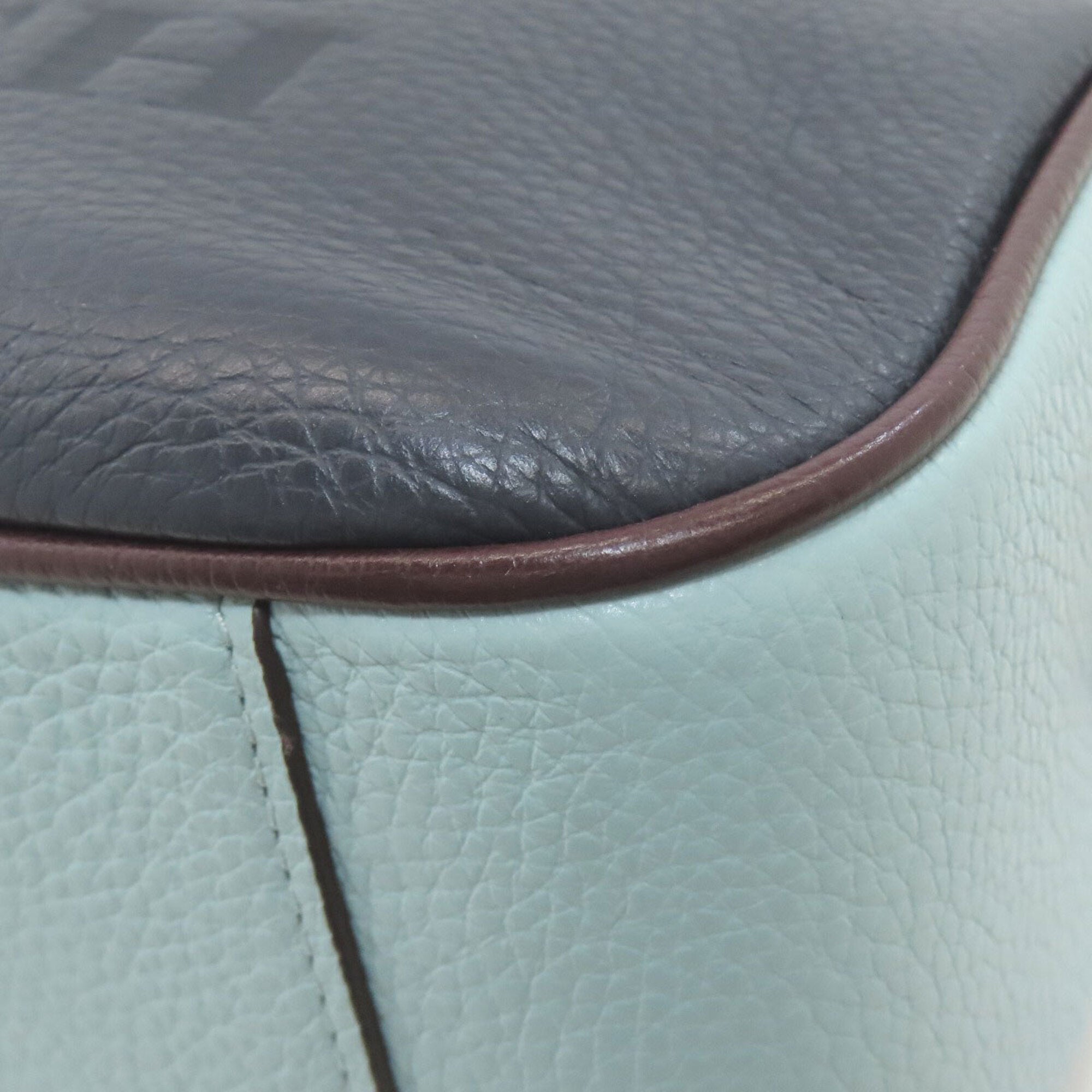 Coach Light Blue Navy White Leather Shoulder Bag (Pre-Owned)