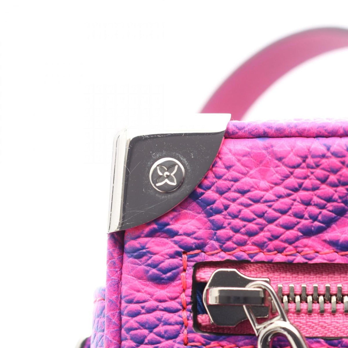 Louis Vuitton Blue Pink Leather Handbag Shoulder Bag (Pre-Owned)