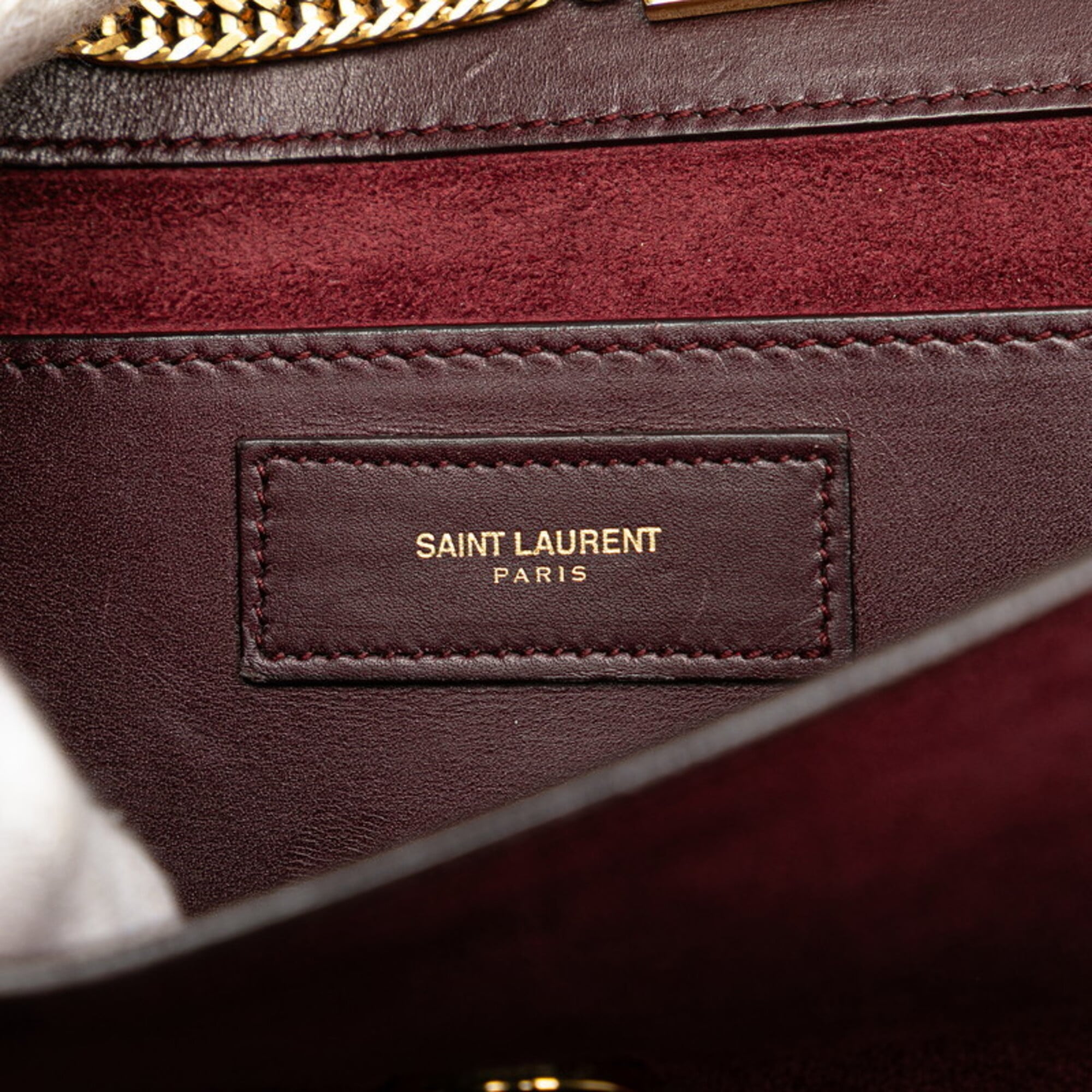 Saint Laurent Bordeaux Red Color Wine Suede Leather Shoulder Bag (Pre-Owned)