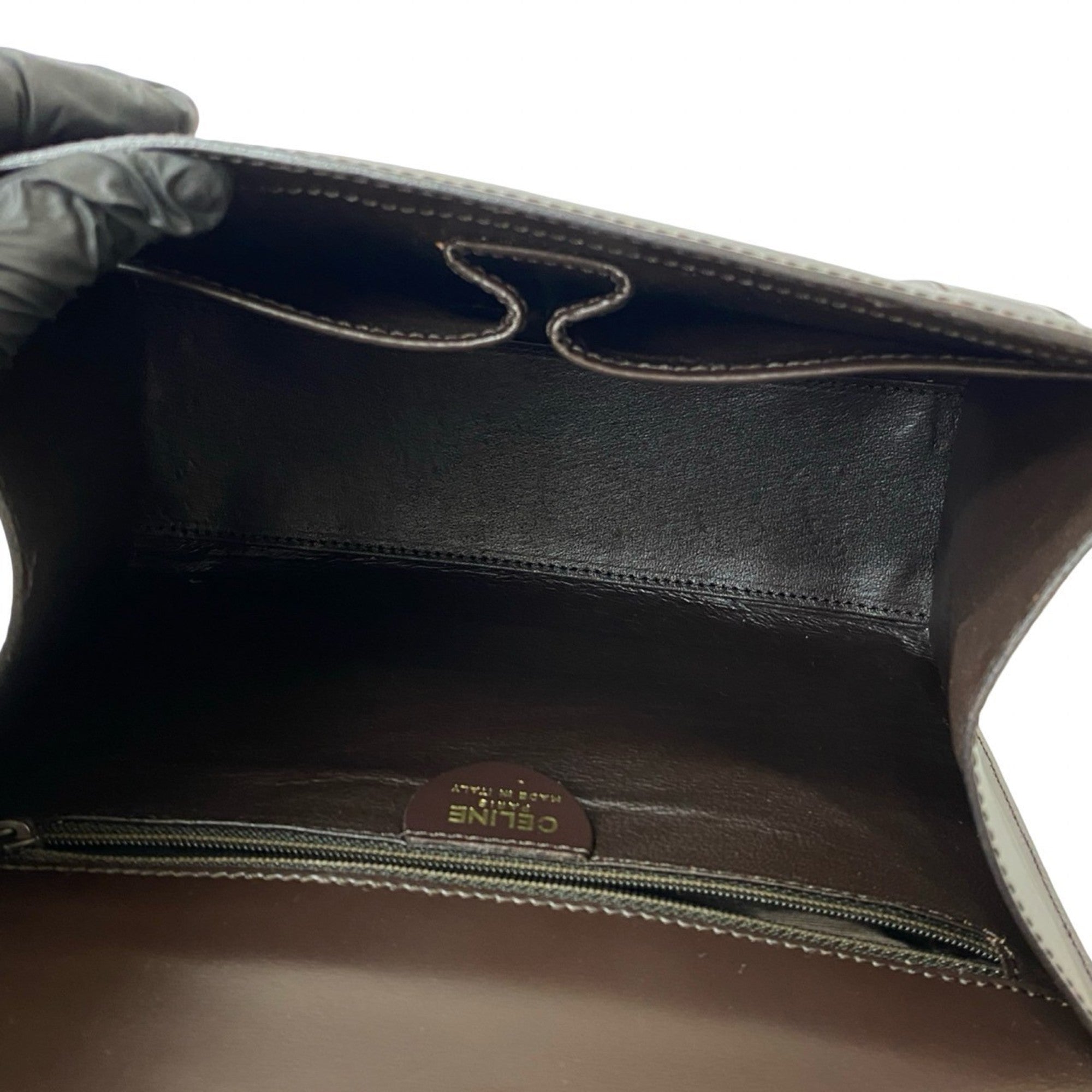 Celine Brown Leather Handbag Tote Bag (Pre-Owned)