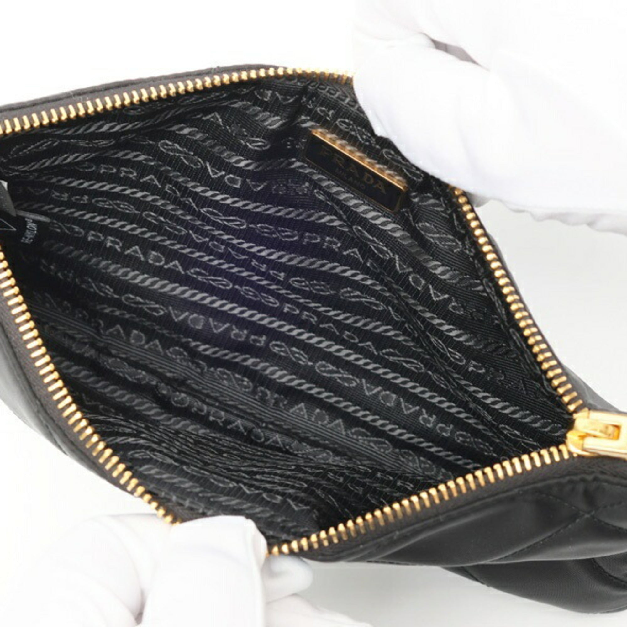 Prada Black Nylon Pouch Shoulder Bag (Pre-Owned)