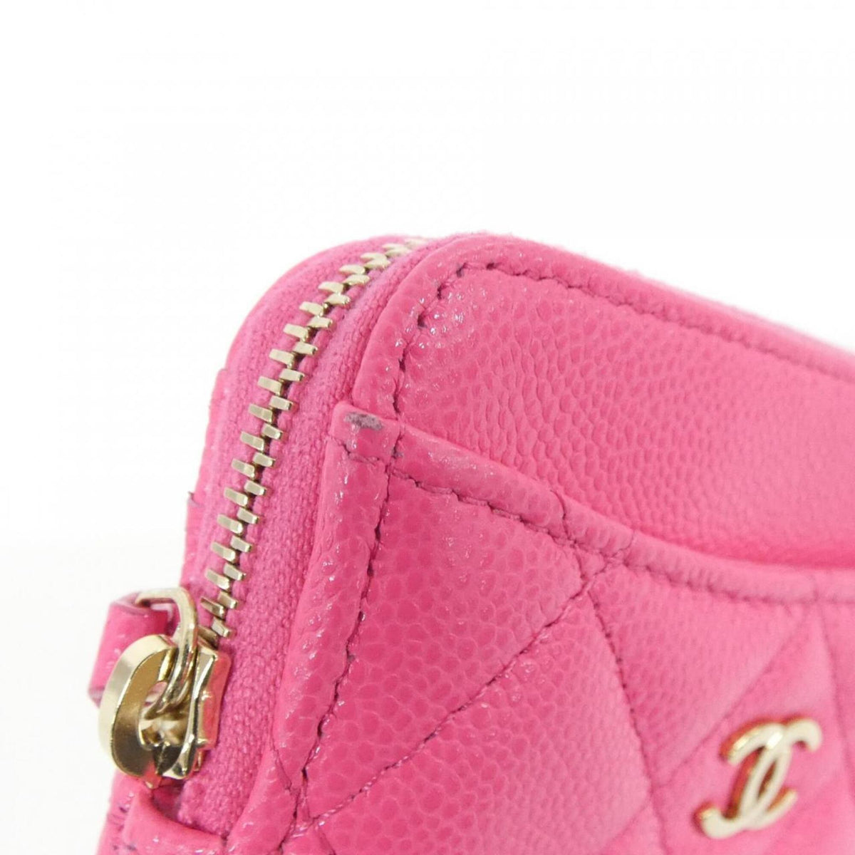 Chanel Pink Grained Calfskin Coin Purse/Coin Case (Pre-Owned)