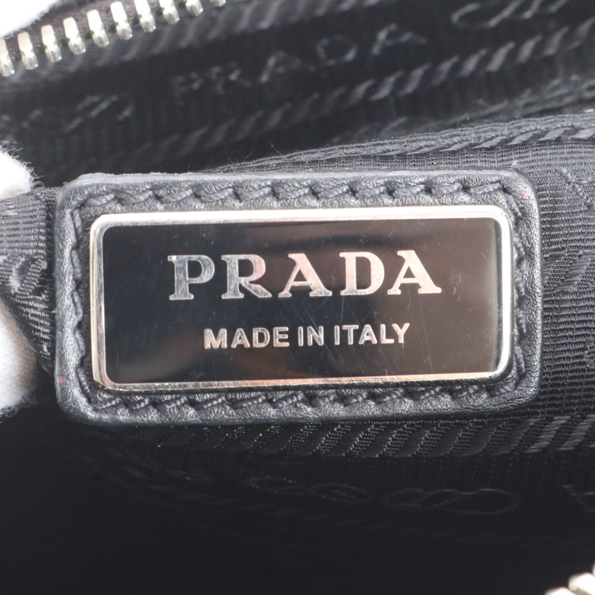 Prada Black Leather Canvas Backpack (Pre-Owned)