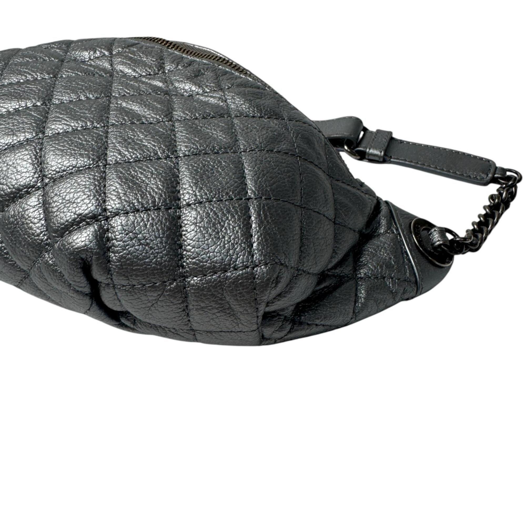 Chanel Silver Leather Fanny Pack (Pre-Owned)