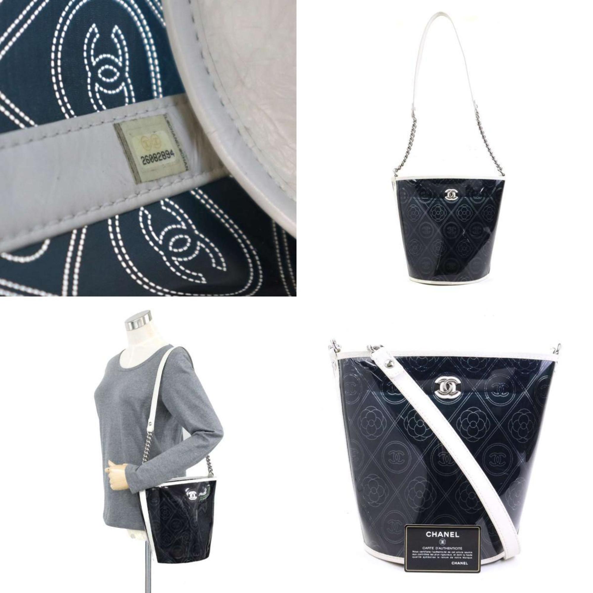 Chanel Black White Pvc Leather Shoulder Bag (Pre-Owned)