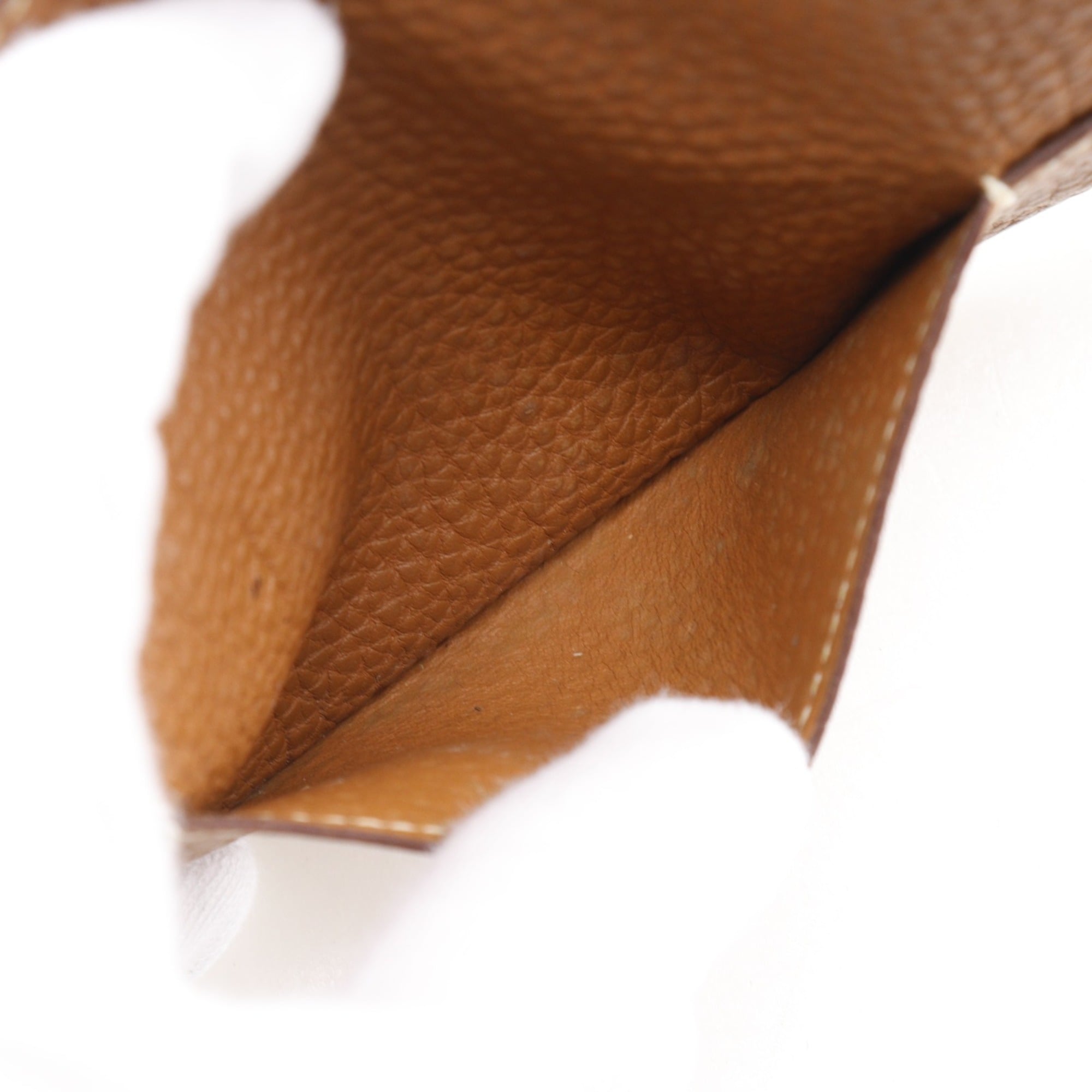 Hermes Brown Taurillon Clemence Leather Long Wallet (Bi-Fold) (Pre-Owned)