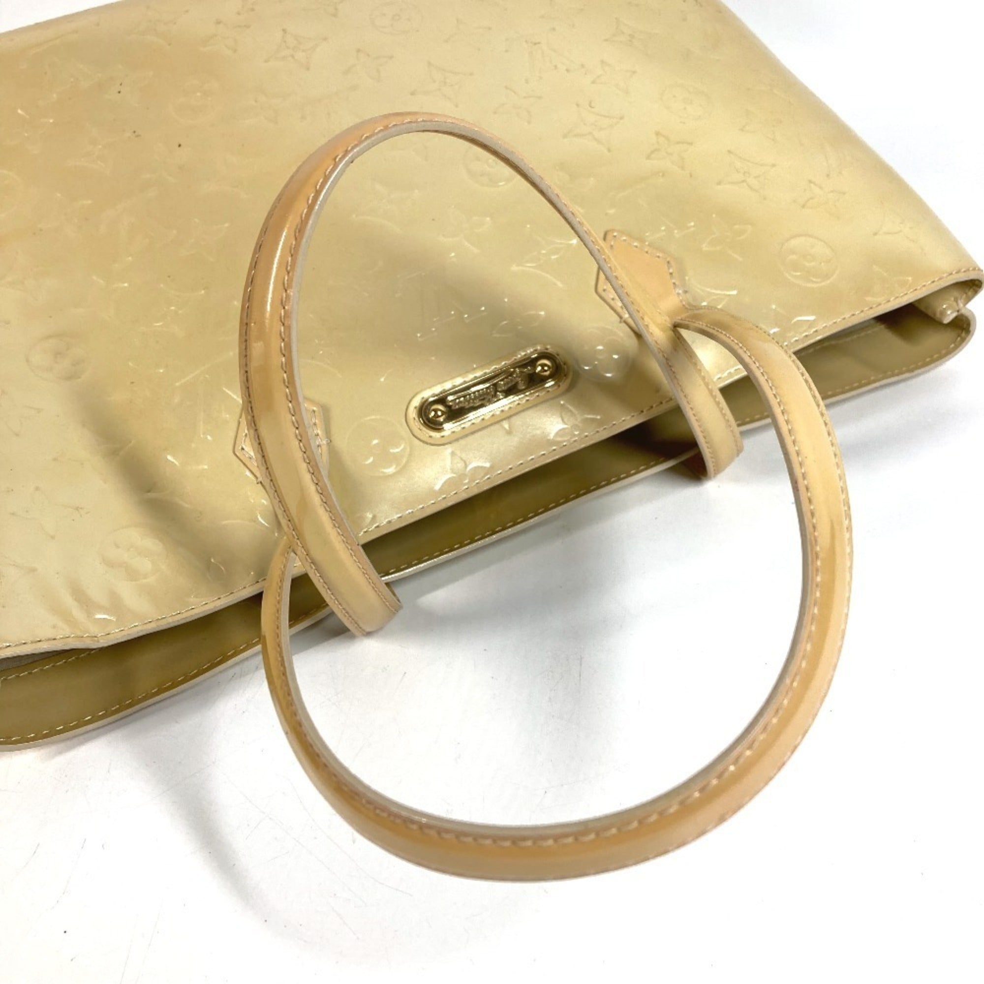 Louis Vuitton Beige Monogram Vernis Handbag Shoulder Bag Tote Bag (Pre-Owned)