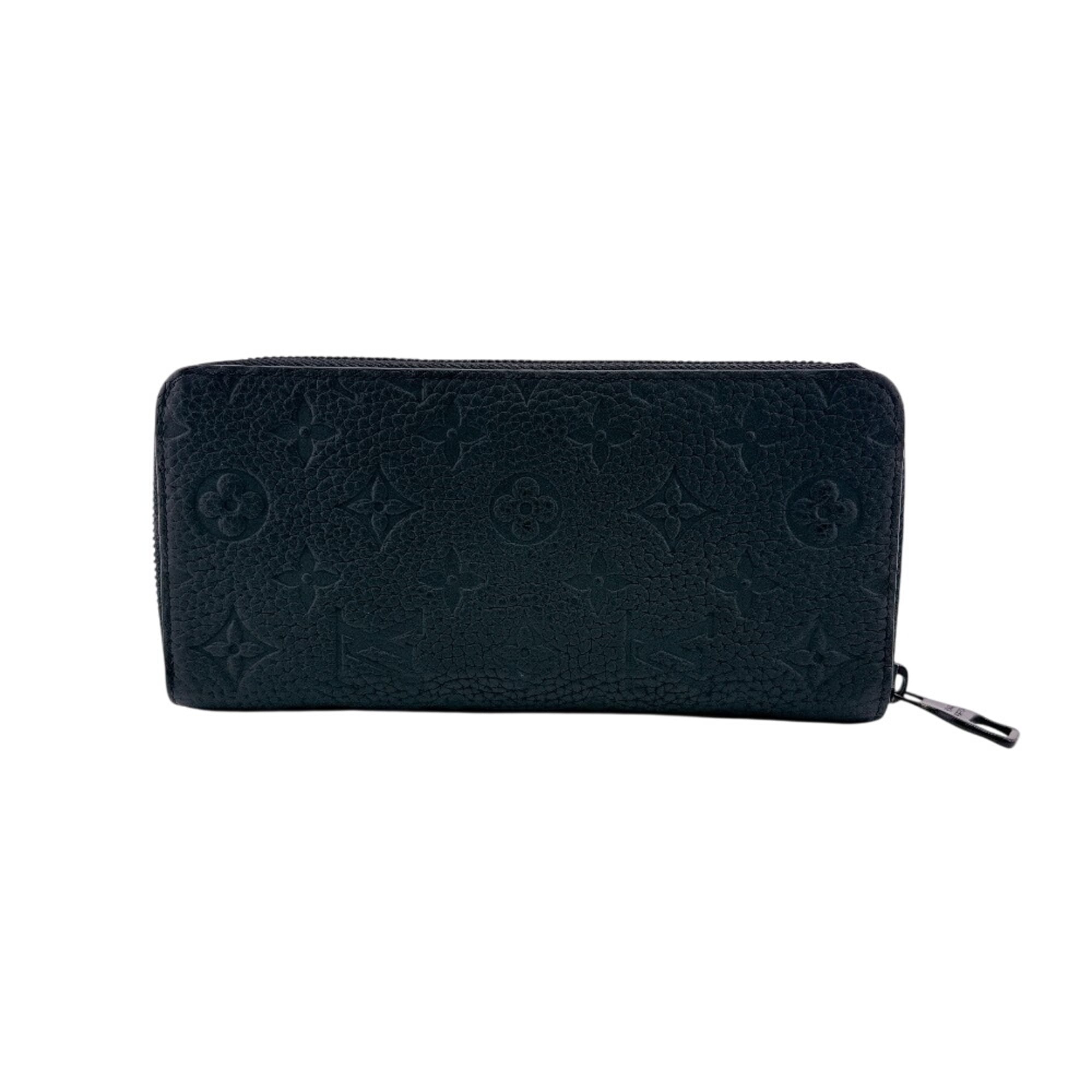 Louis Vuitton Black Leather Long Wallet (Bi-Fold) (Pre-Owned)