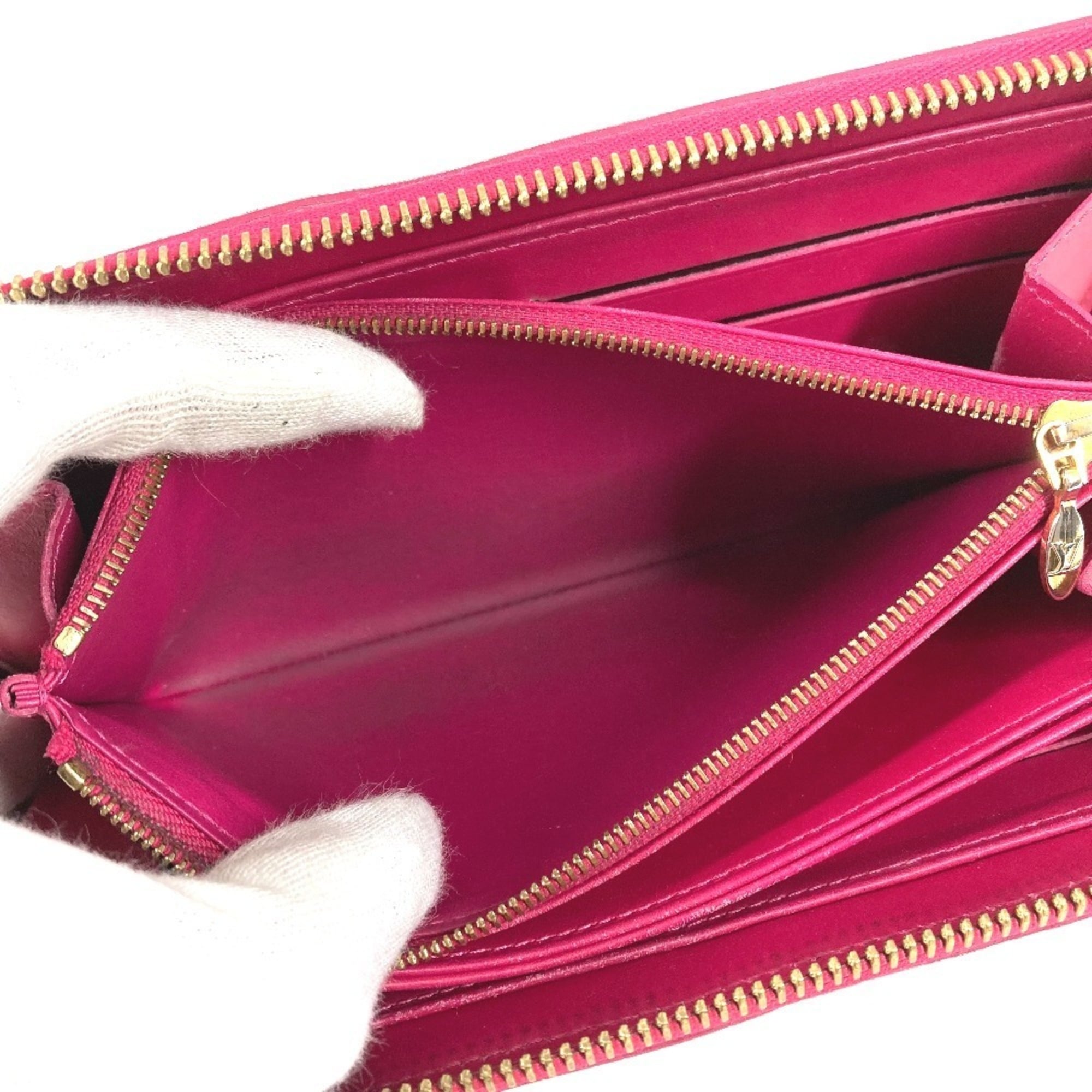 Louis Vuitton Pink Patent Leather Long Wallet (Bi-Fold) (Pre-Owned)