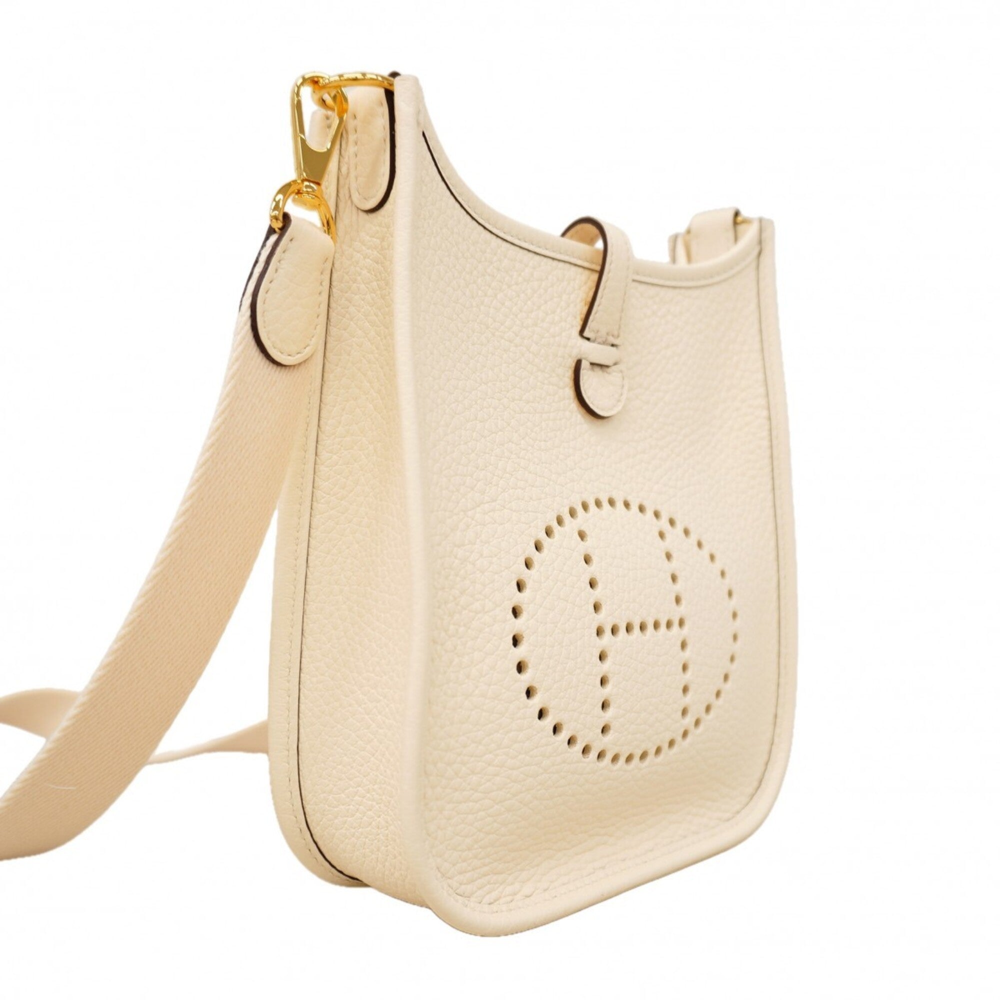 Hermes White Taurillon Clemence Leather Shoulder Bag (Pre-Owned)