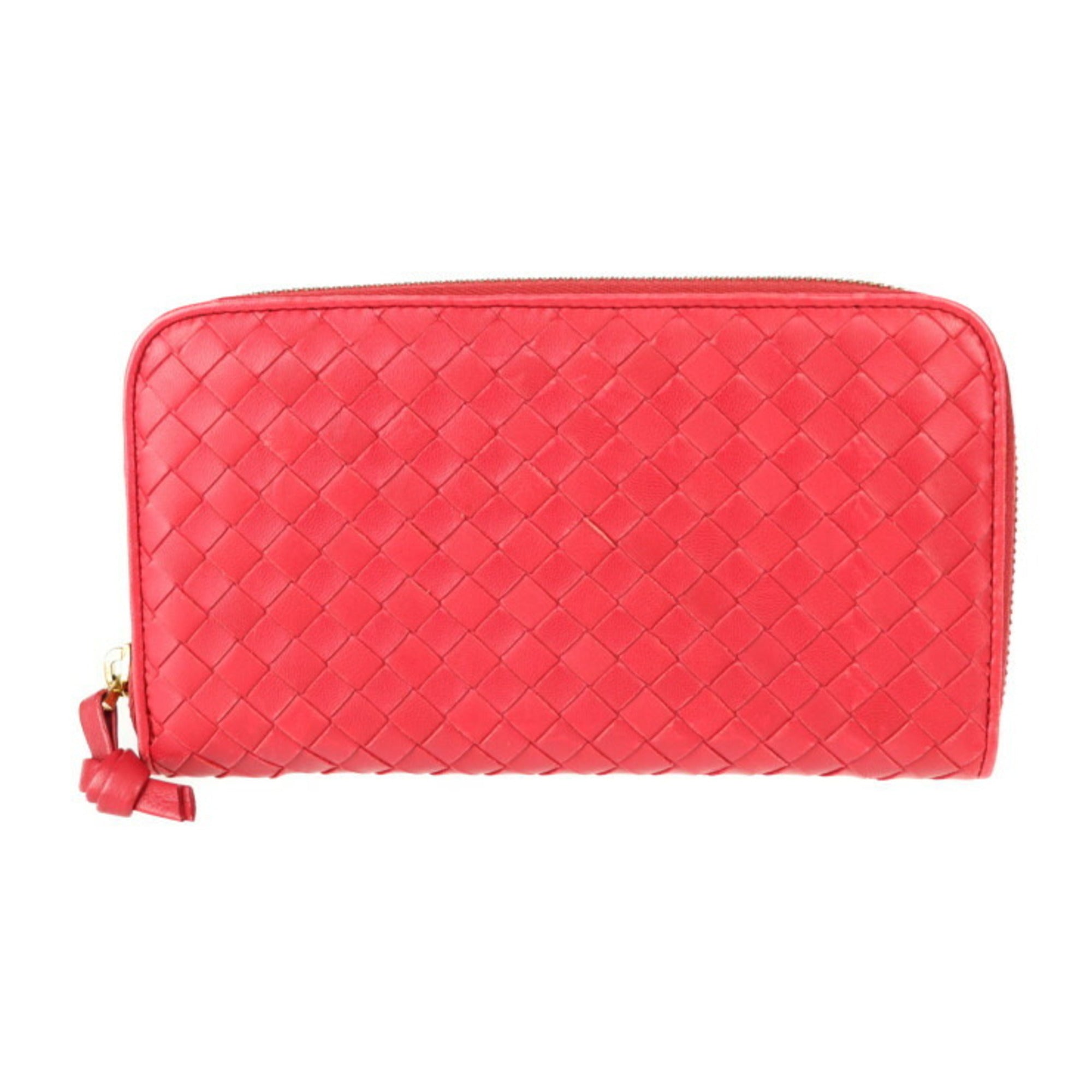 Bottega Veneta Intrecciato Red Color Intrecciato Coin Purse/Coin Case (Pre-Owned)