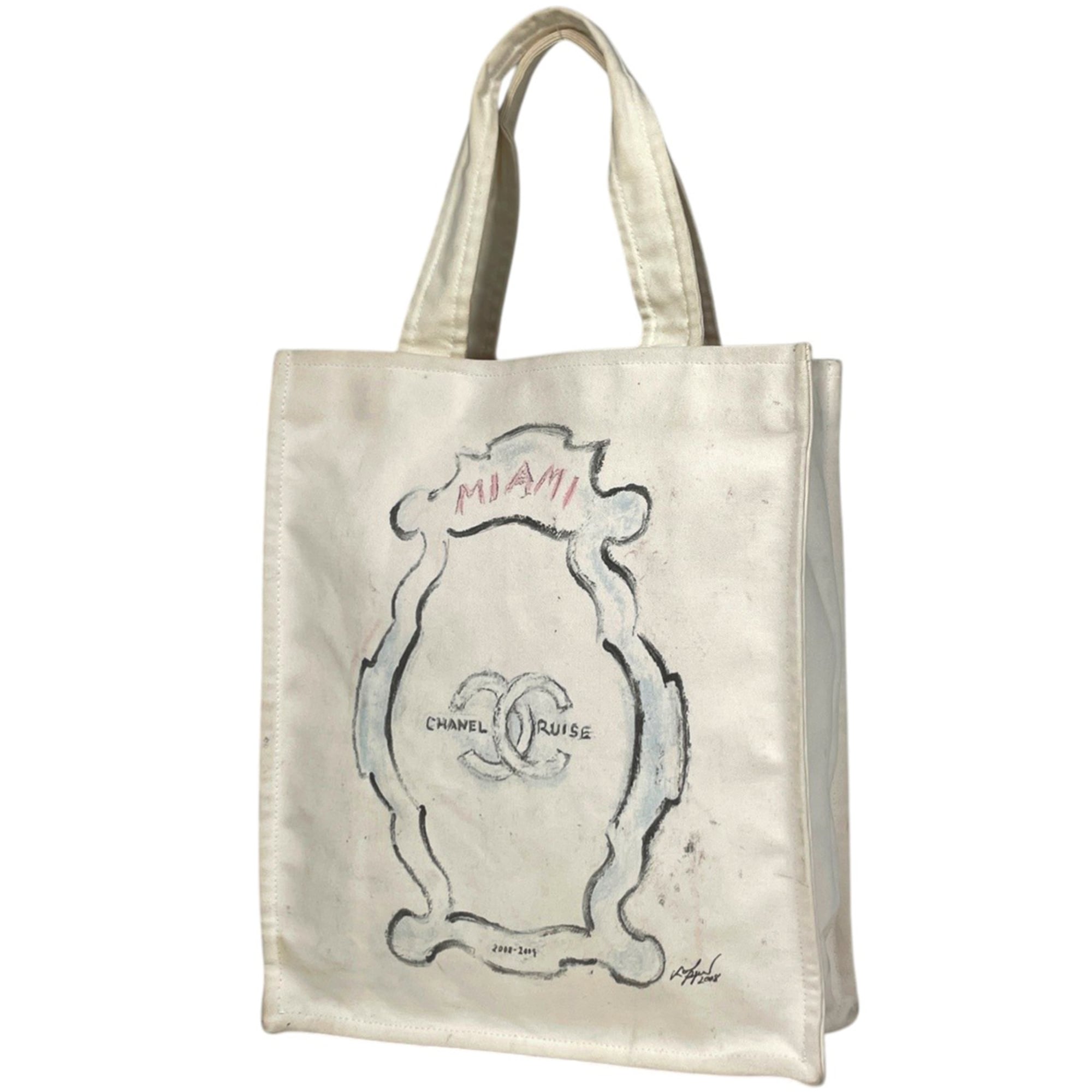 Chanel White Canvas Tote Bag (Pre-Owned)