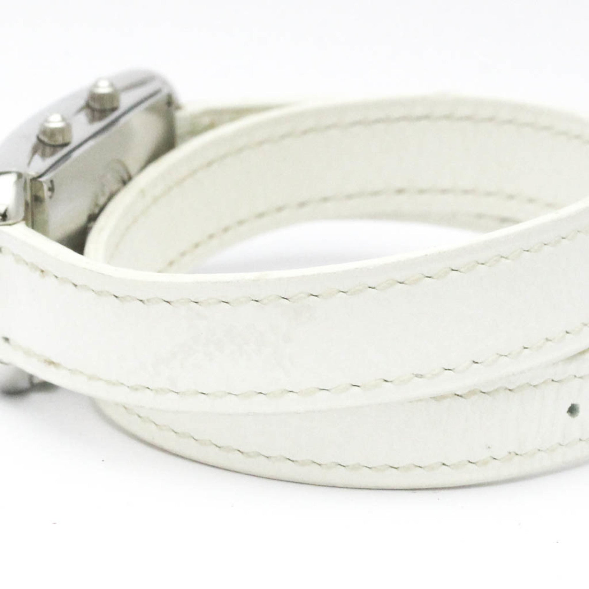 Hermes Cape Cod Deux Zones Double Tour Quartz Watch Stainless Steel And Leather Watch (Pre-Owned)