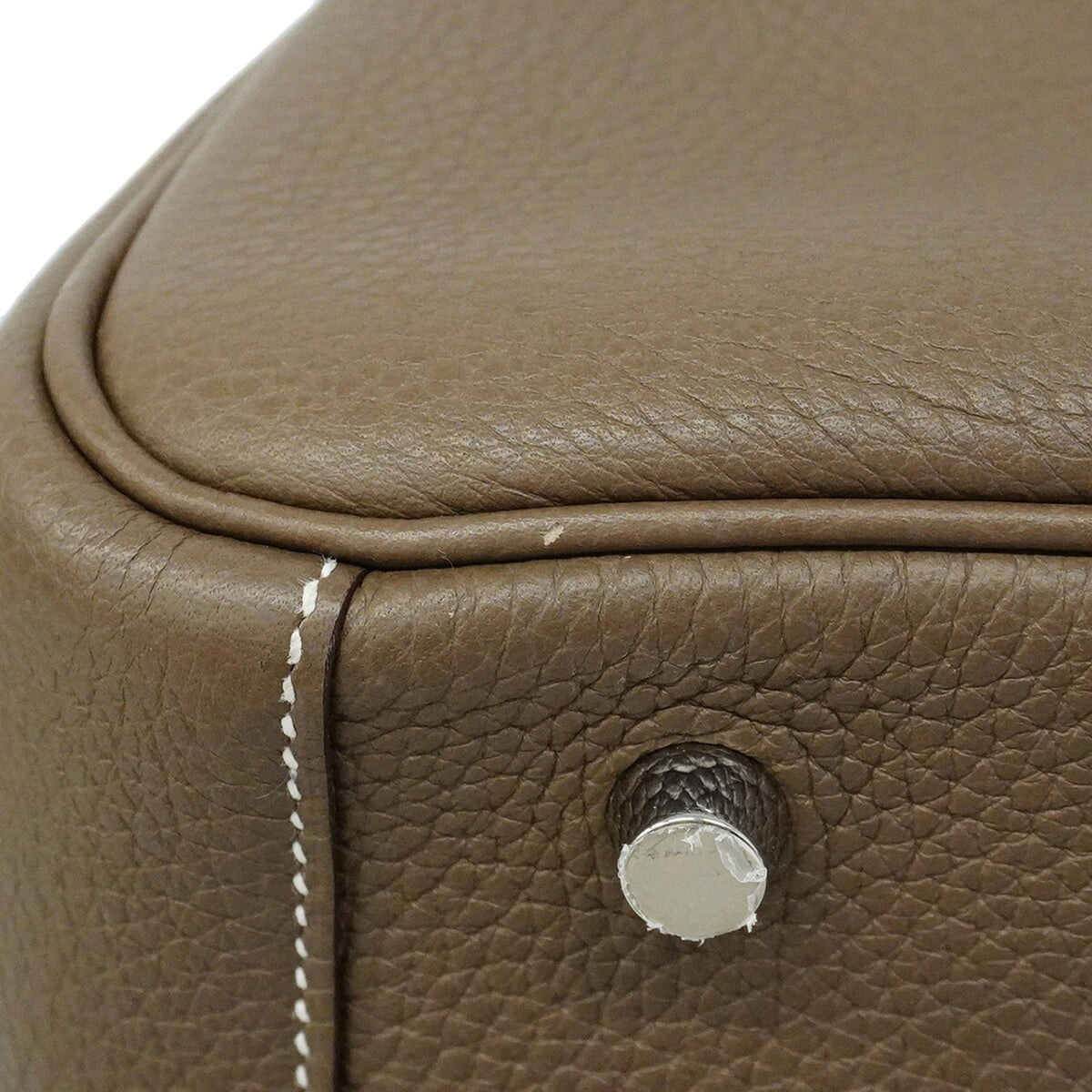 Hermes Etoupe Gray Taurillon Clemence Leather Handbag (Pre-Owned)
