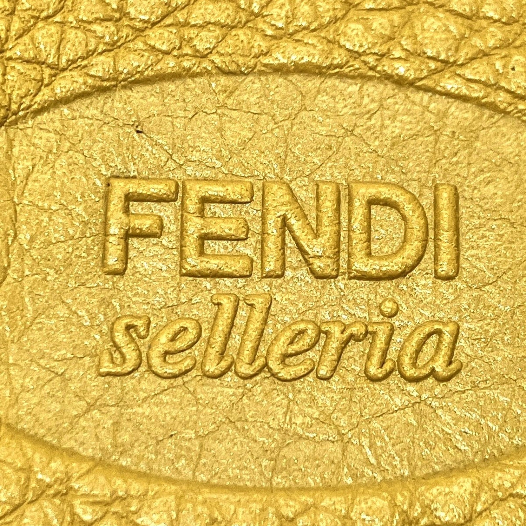 Fendi Blue Red Color Yellow Leather Long Wallet (Bi-Fold) (Pre-Owned)