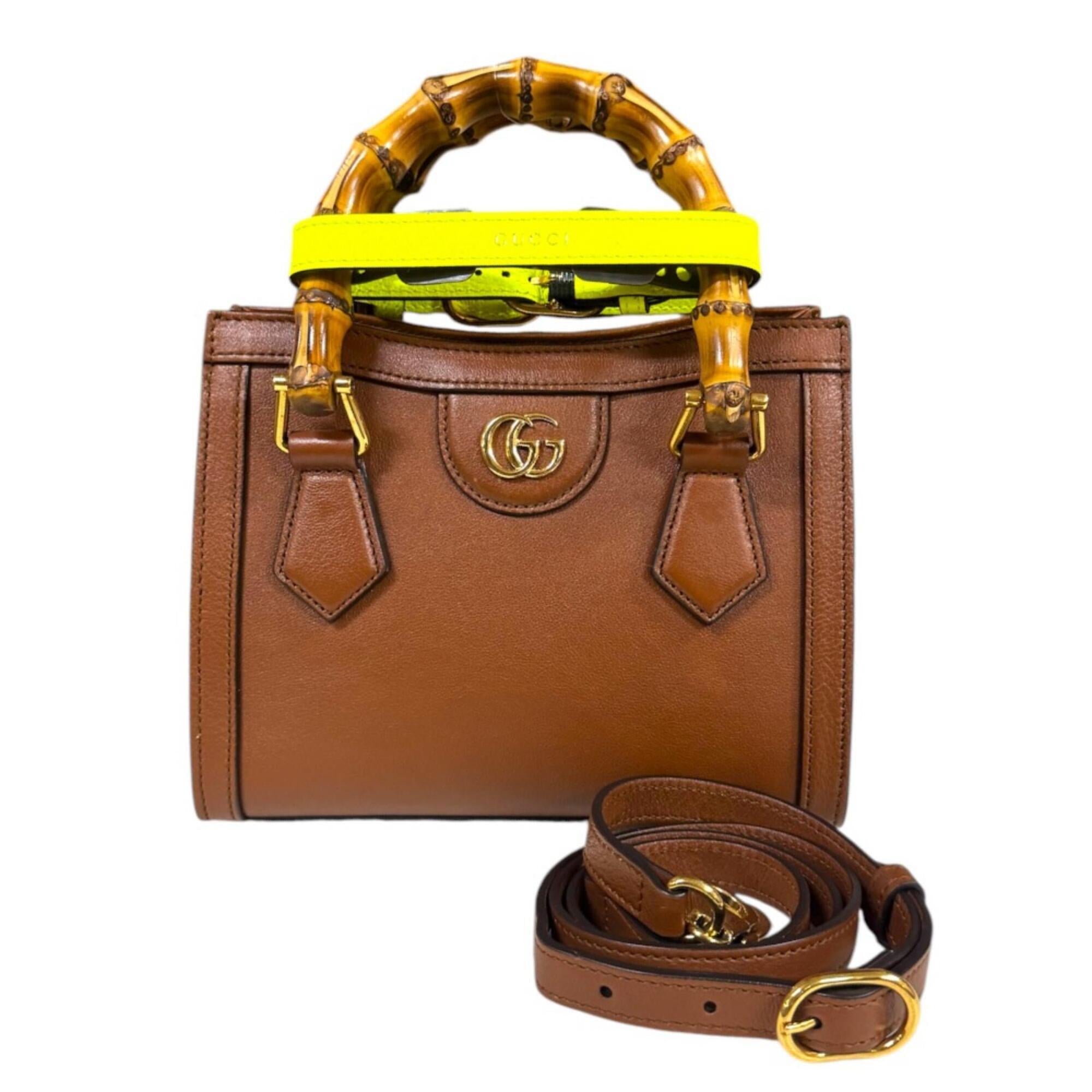 Gucci Brown Leather Shoulder Bag Tote Bag (Pre-Owned)