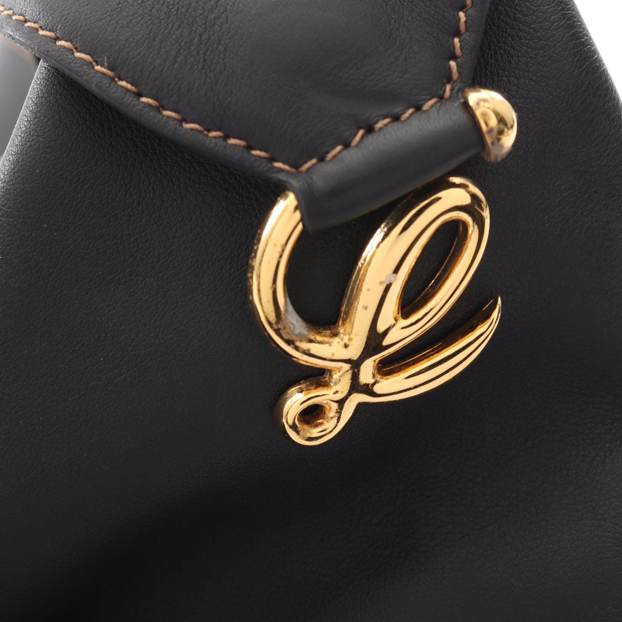 Loewe Black Leather Handbag Shoulder Bag (Pre-Owned)